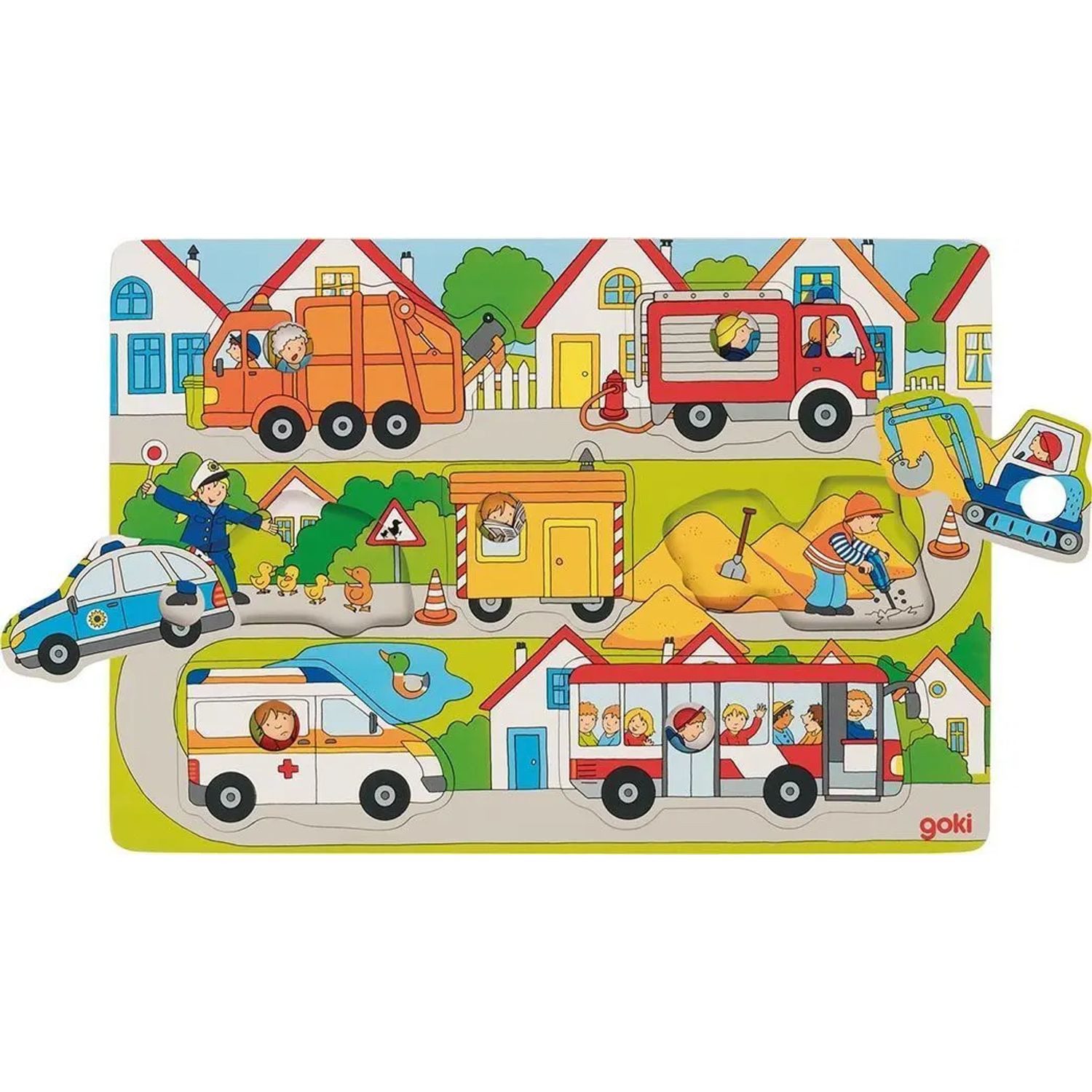 Gollnest & Kiesel Puzzle Hintergrundbildpuzzle Auf der Straße (Kinderpuzzle), 19 Puzzleteile