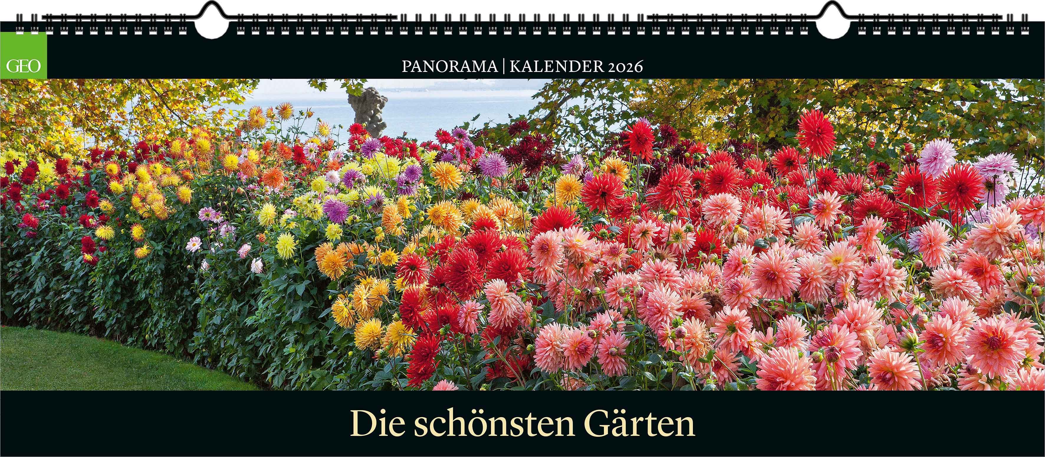 Panoramakalender GEO - GEO Panorama: Die schönsten Gärten 2026 – XXL Wandkalender 12...