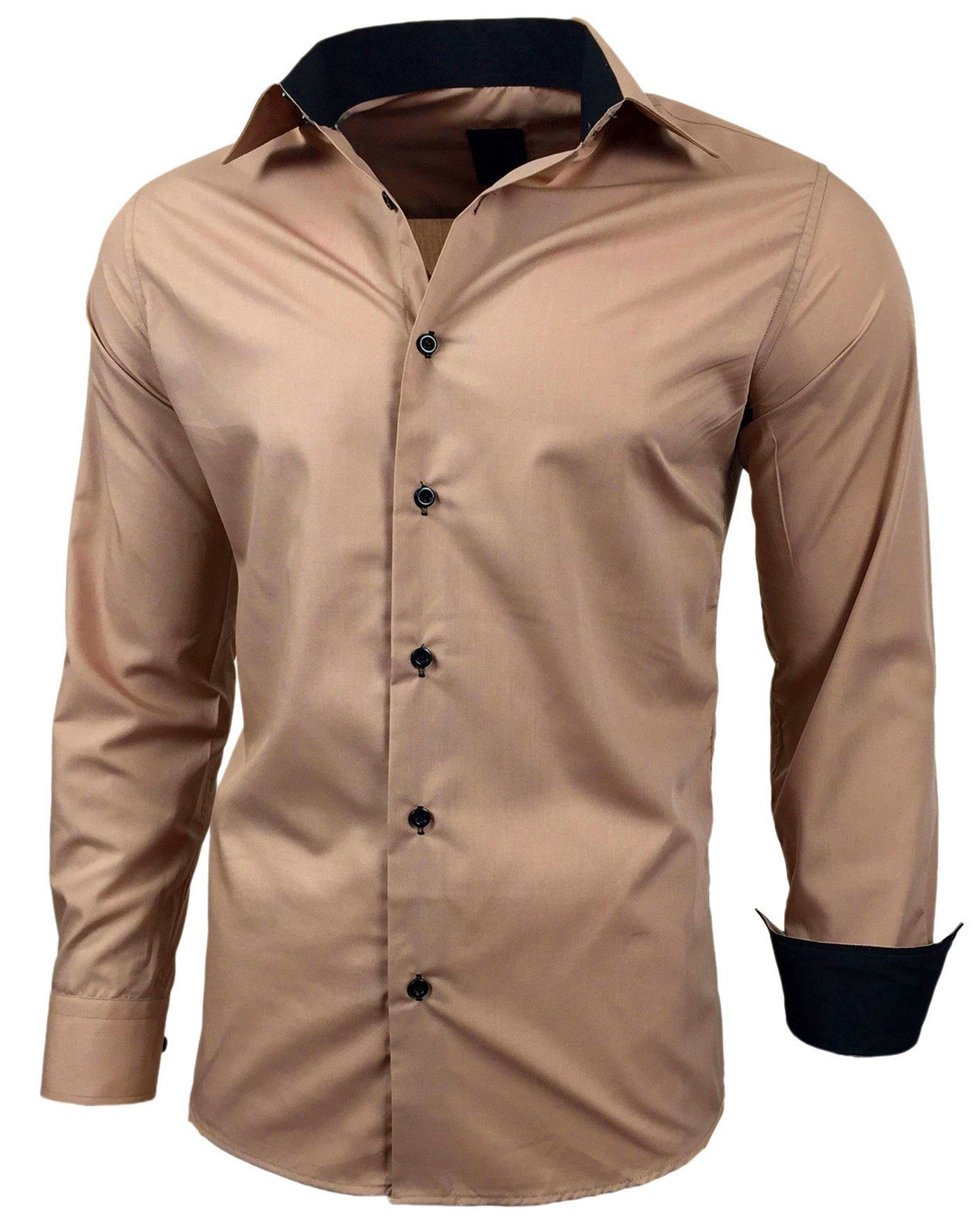 Baxboy Langarmhemd Kentkragen Businesshemd Slim Fit günstig online kaufen