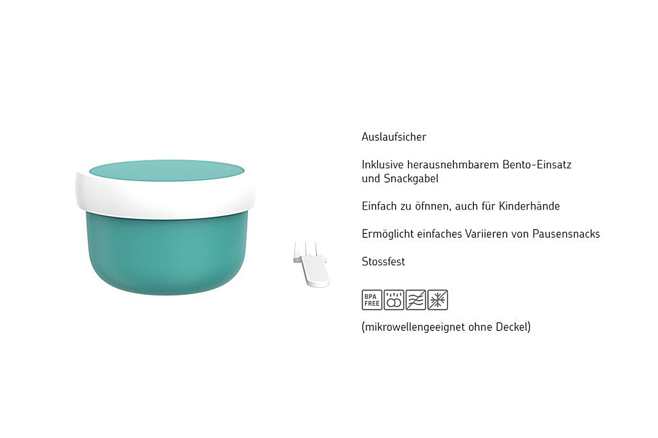 Mepal Lunchbox Campus Fruchtbox mit Gabel 300 ml, Kunststoff, (1-tlg)