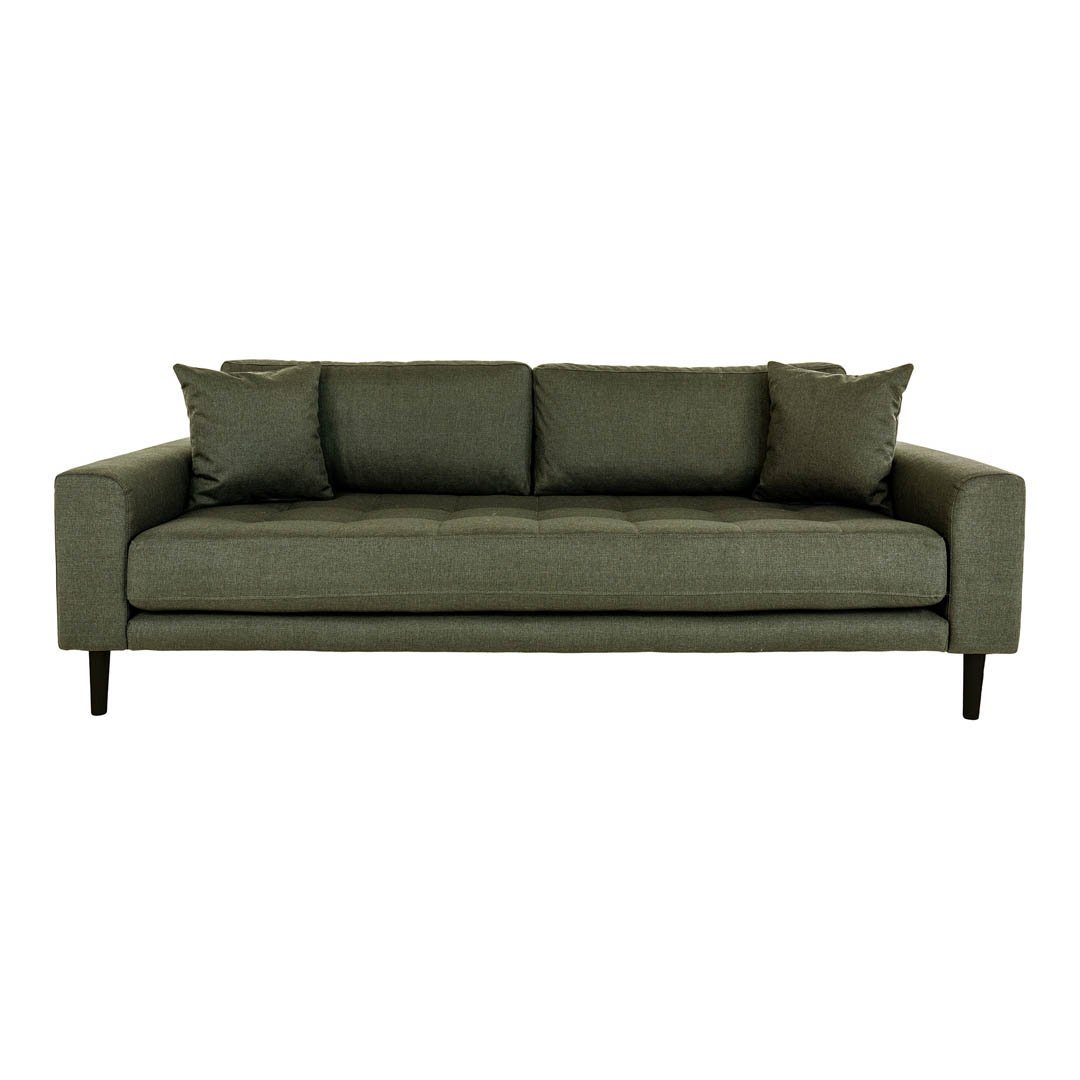 ebuy24 Sofa Lido Sofa 3 Personen 2 Kissen grün., 1 Teile
