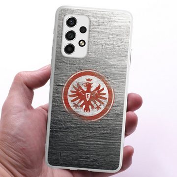 DeinDesign Handyhülle Eintracht Frankfurt SGE Logo Eintracht Logo Scratched, Samsung Galaxy A53 5G Silikon Hülle Bumper Case Handy Schutzhülle