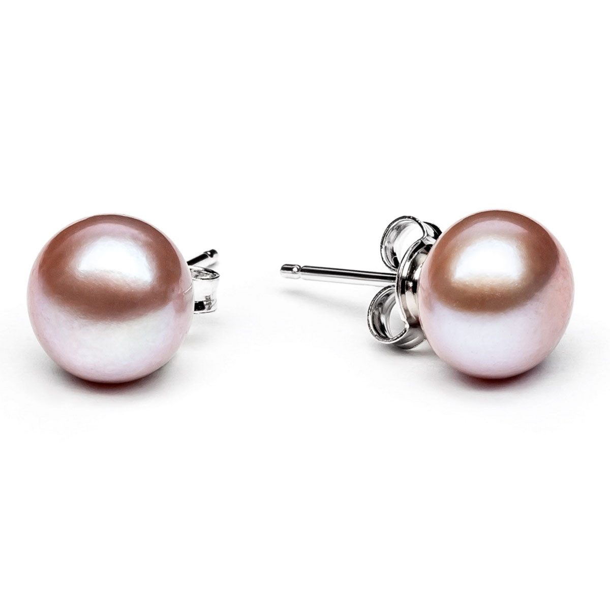 Gaura Pearls Paar Ohrstecker Perlenohrstecker lavendel 8.5-9 mm, Button, ec günstig online kaufen