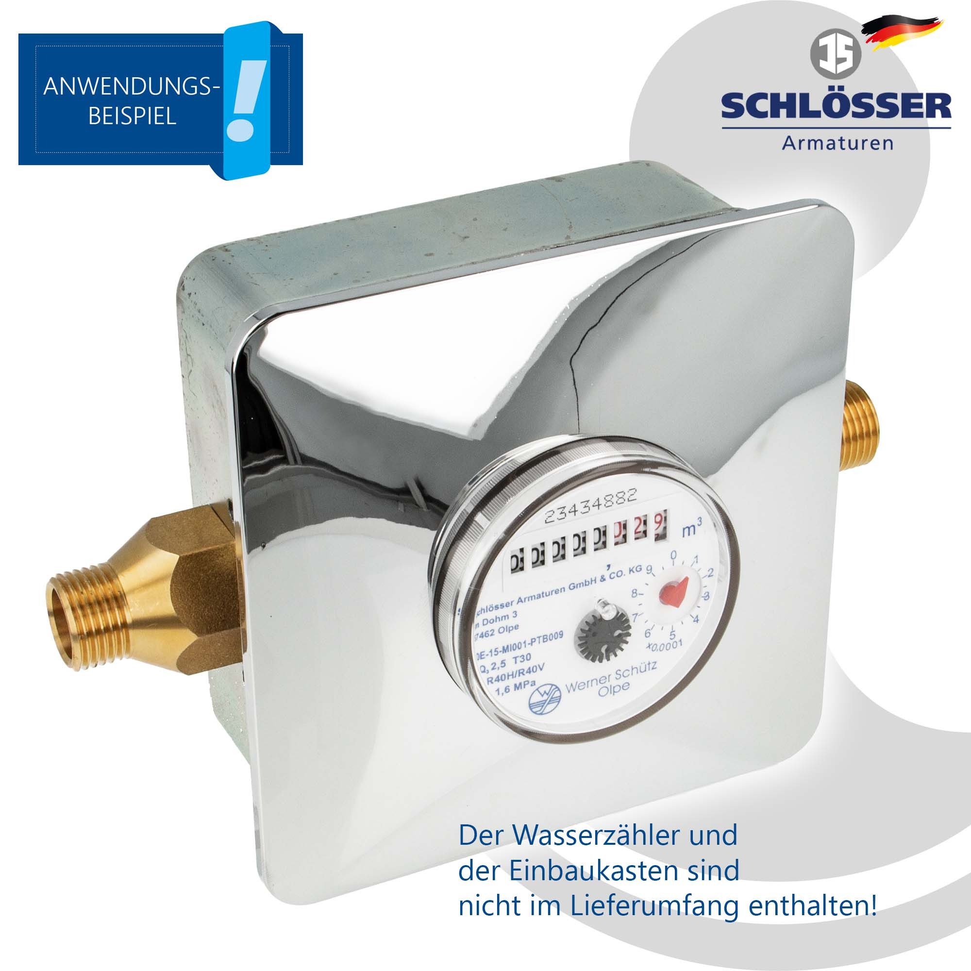Schlösser Wasserzähler JS Wasserzähler-Unterputz-Einbaukasten für 80 mm Zähler - Typ UPK 9020