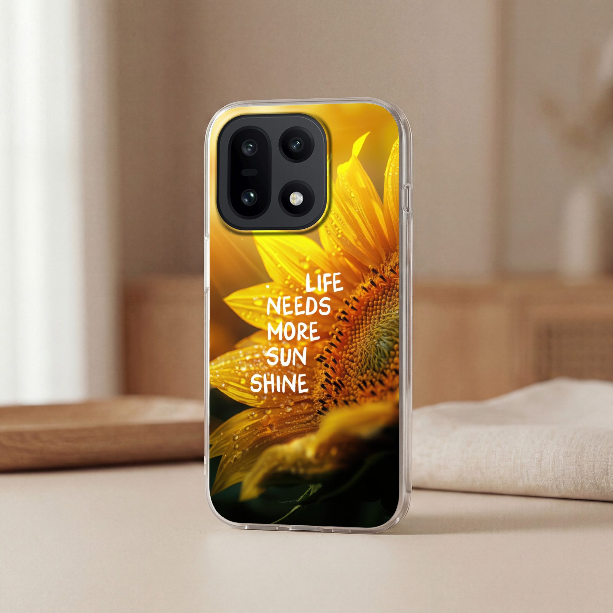 MuchoWow Handyhülle für OnePlus 15 Sonnenblume - Nahaufnahme - Gelb - Zitat, Phone Case, Silikon, Schutzhülle Dünn