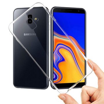 CoolGadget Handyhülle Transparent Ultra Slim Case für Samsung Galaxy J6 Plus 6 Zoll, Silikon Hülle Dünne Schutzhülle für Samsung J6+ Hülle