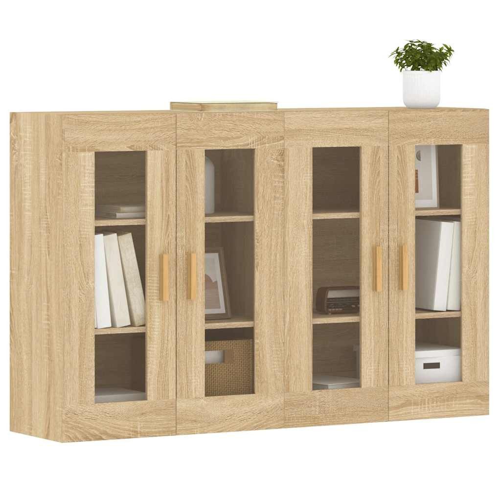 vidaXL Sideboard Wandschränke 2 Stk. Sonoma-Eiche günstig online kaufen