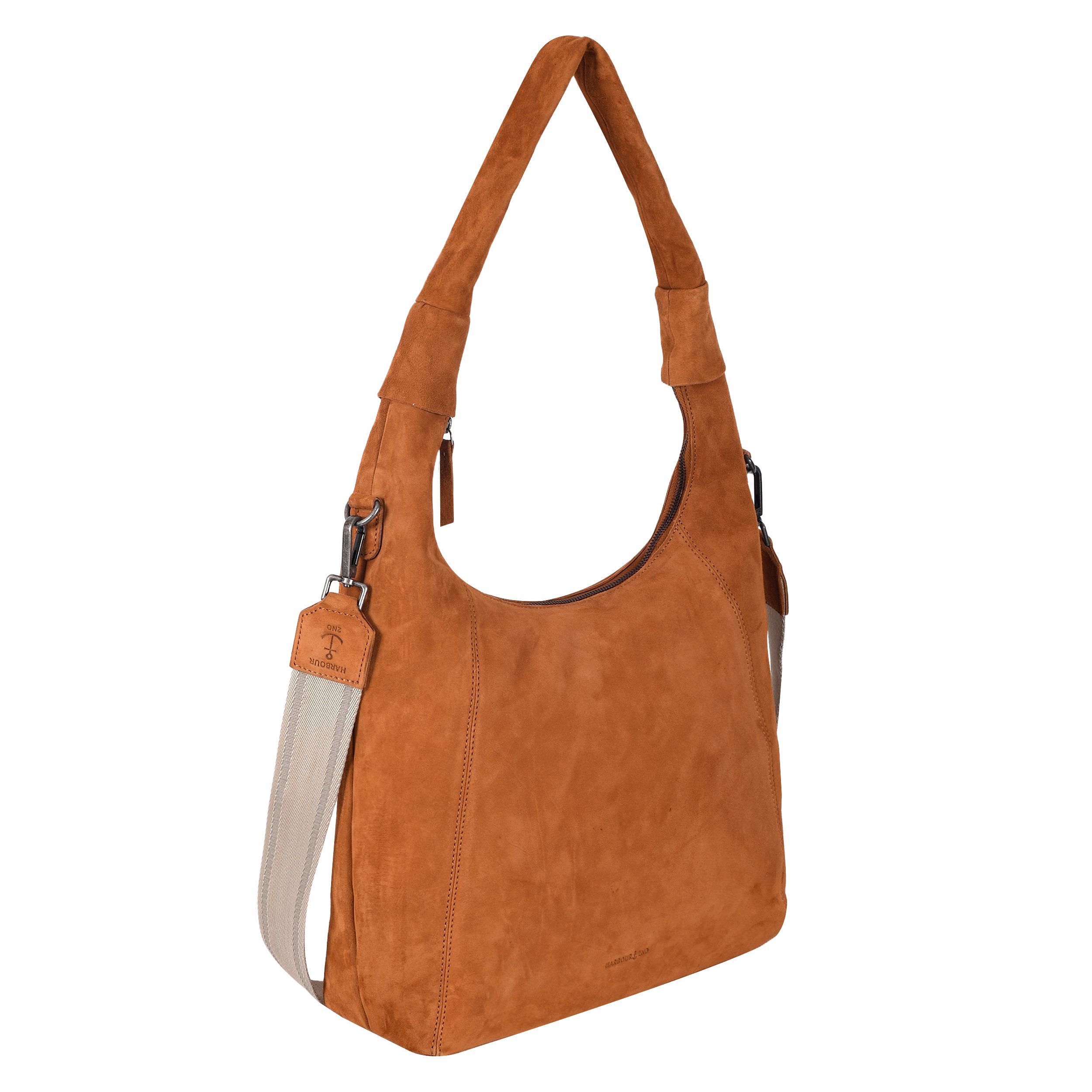 HARBOUR 2nd Hobo Laurine, Damen Handtasche, Umhängetasche, Schultertasche mit Ziernähten