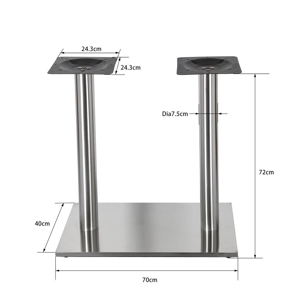 Mucola Möbelfuß Stützfuß Tischsäule Möbelbein Tischfuß Möbelfuß Edelstahl, 5-St), robust Tischbein (Stück,