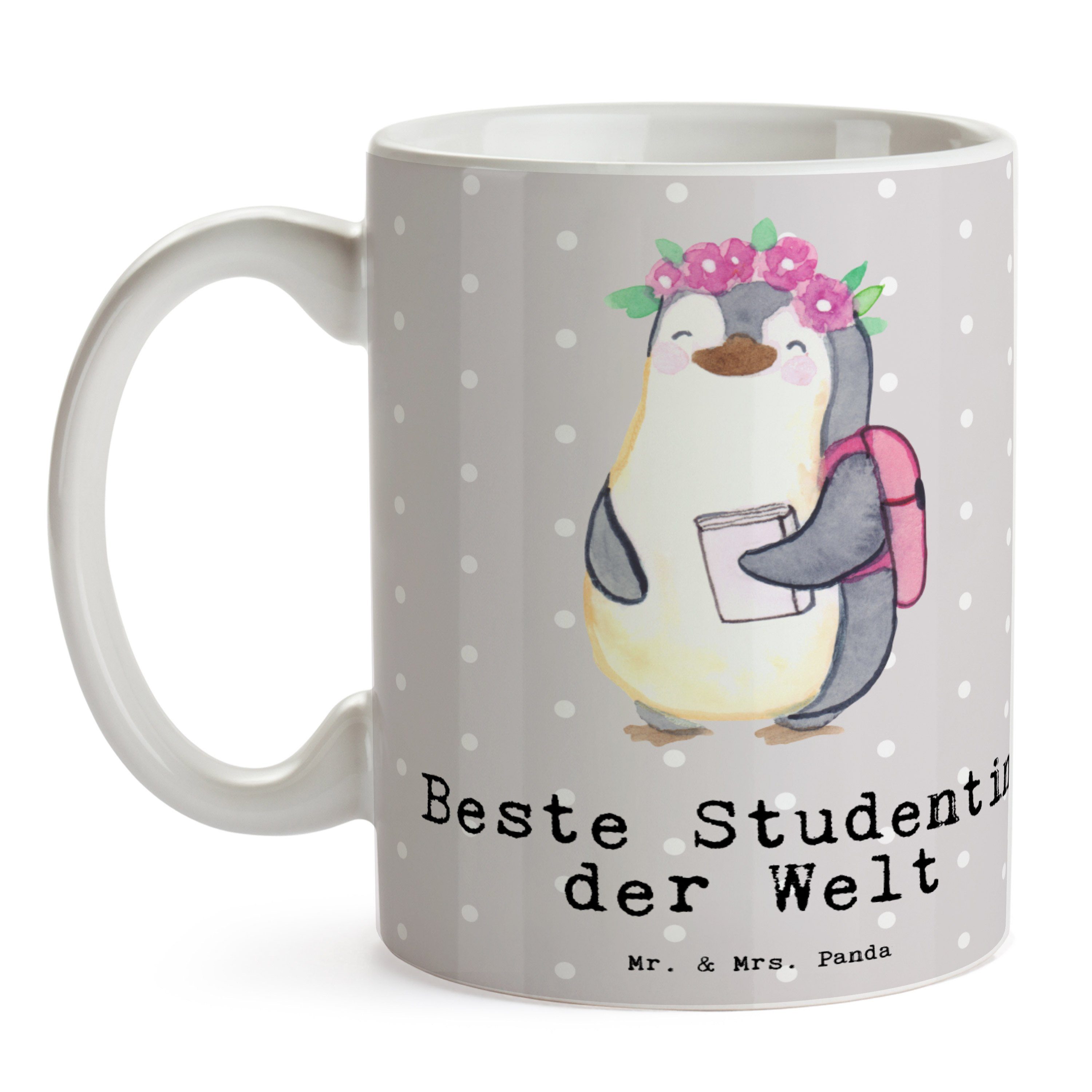Grau ma, Studentin - Welt Geschenk, Beste der Tasse Keramik - Mrs. Mr. & Panda Pinguin Freude Pastell