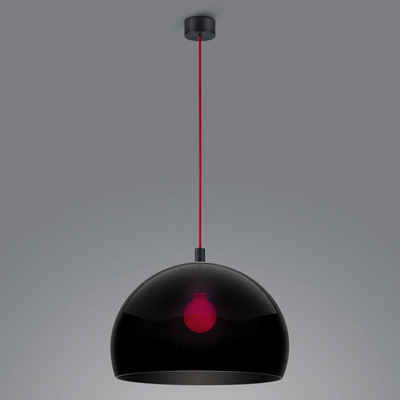 Helestra Hängeleuchte Pendelleuchte Doro in Schwarz-matt und Rot E27 400mm, keine Angabe, Leuchtmittel enthalten: Nein, warmweiss, Hängeleuchte, Pendellampe, Pendelleuchte
