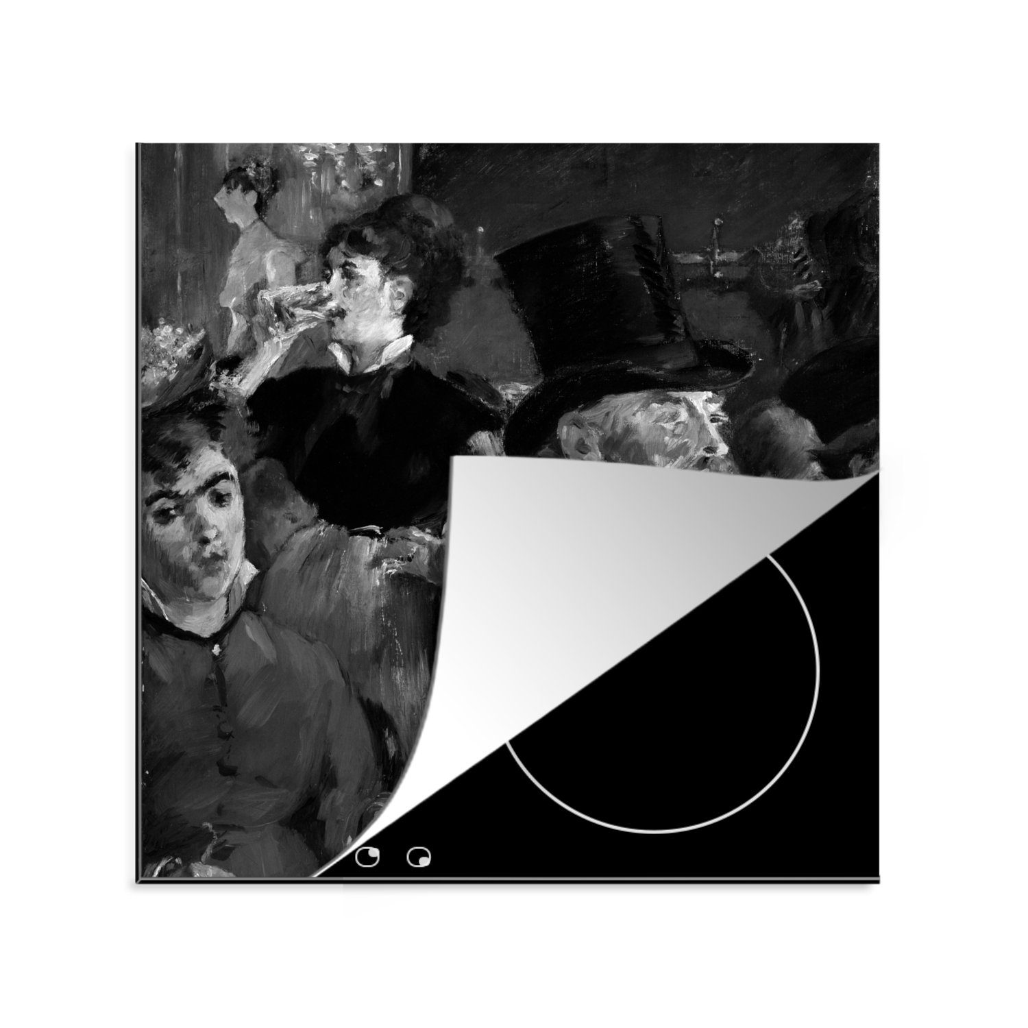 Ceranfeldabdeckung, Das küche 78x78 Herdblende-/Abdeckplatte Manet, Vinyl, Arbeitsplatte für Edouard tlg), - MuchoWow Café-Konzert cm, (1