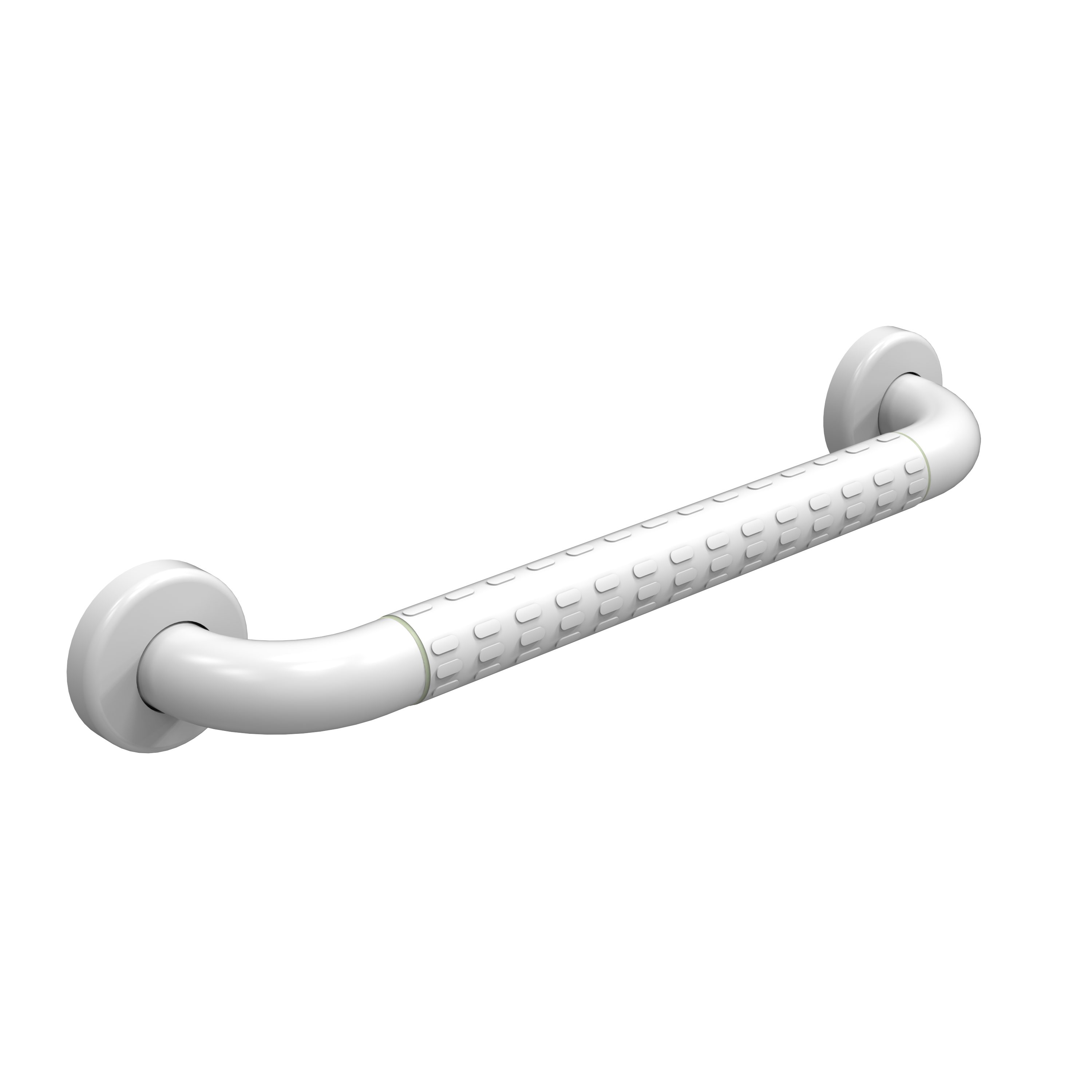 EMKE Haltegriff mit Nylon-Leuchtring, Badezimmer-rutschfester Bad­haltegriff, 30 cm / 40 cm / 50 cm, Weiß, Aluminium-Kern, Nachtleuchtfunktion