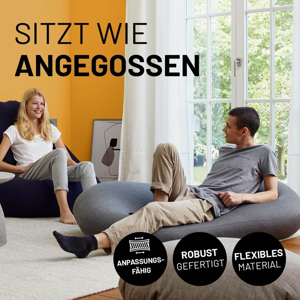 Lumaland Sitzsack Flexi Comfort, Bodenkissen Lounge 250l & 300l Bean Bag