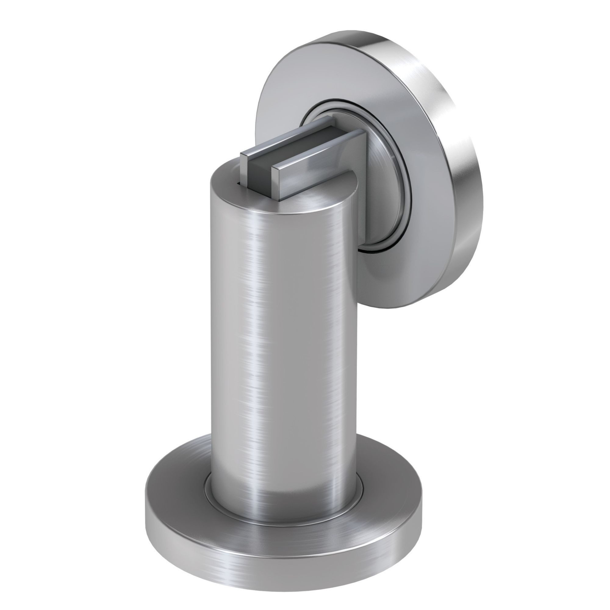 BASI Türfeststeller Türstopper (Packung, 1 St), Magnetisch aus Edelstahl, feste Wand-/Bodenmontage, Höhe 77mm, 1 Stück