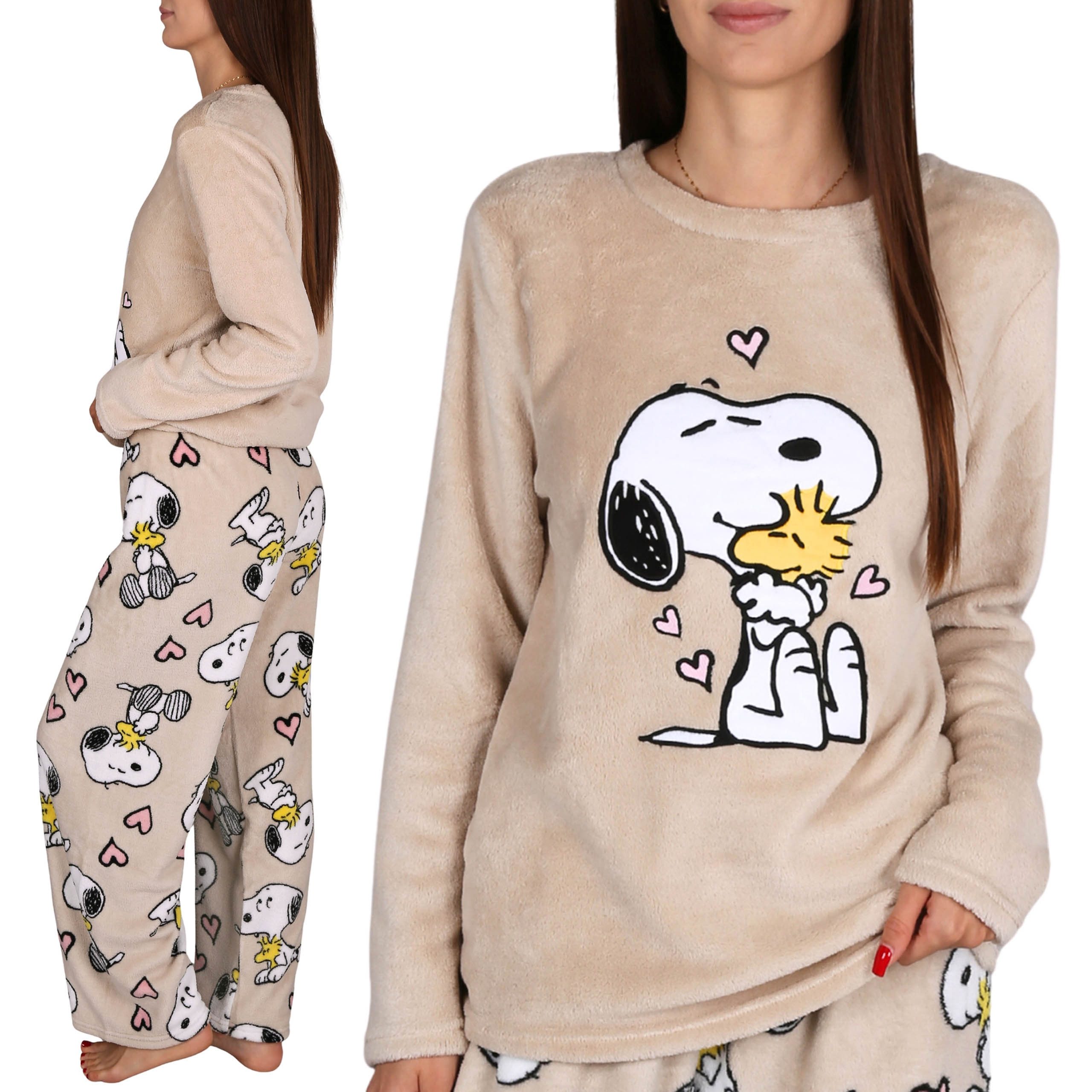 Sarcia.eu Pyjama Snoopy Damen Fleece-Pyjama, 2-teilig, warm, langarm günstig online kaufen