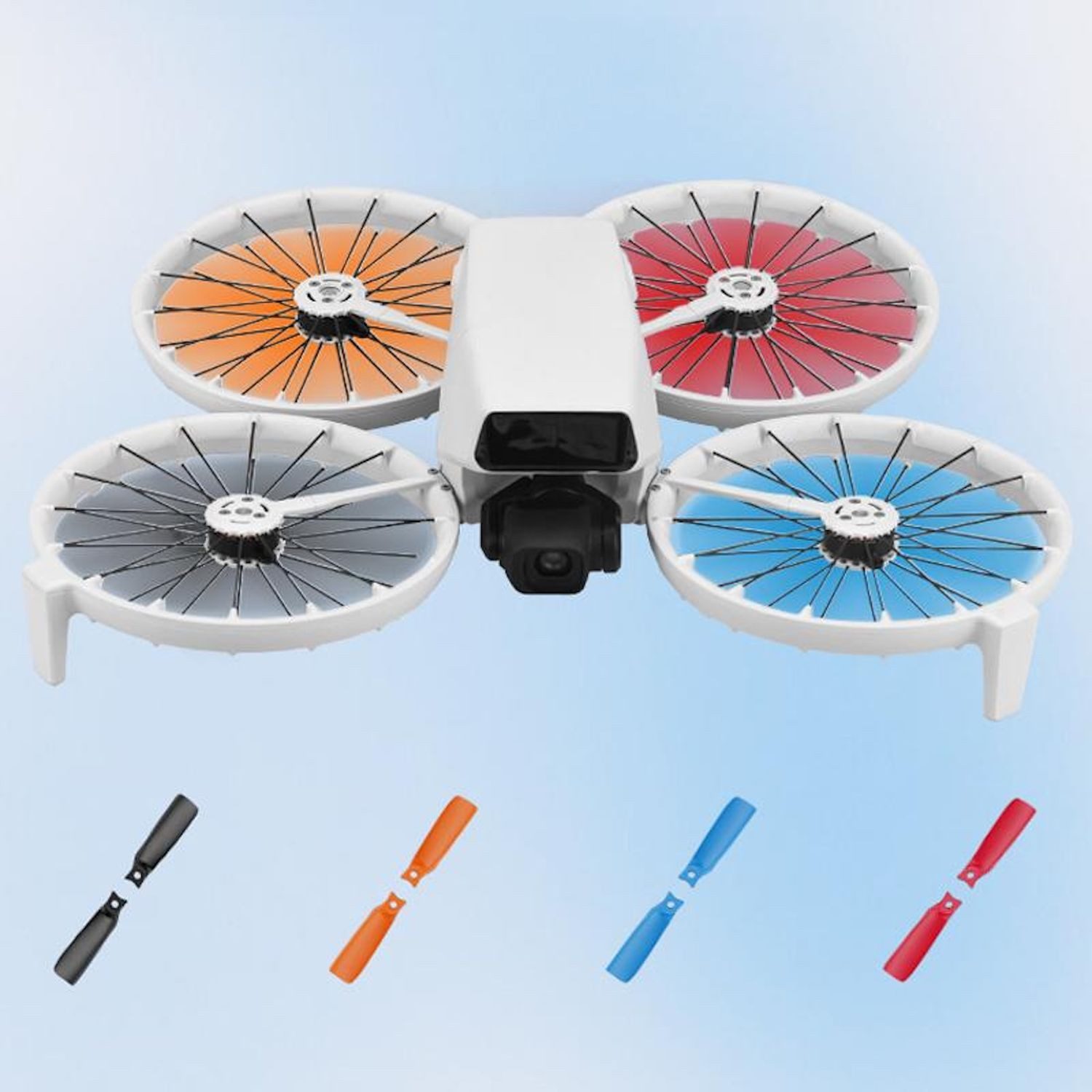Wigento Für DJI Flip Drohne BRDRC 2 Paar Color Ersatz Propeller Blätter Rot Zubehör Drohne