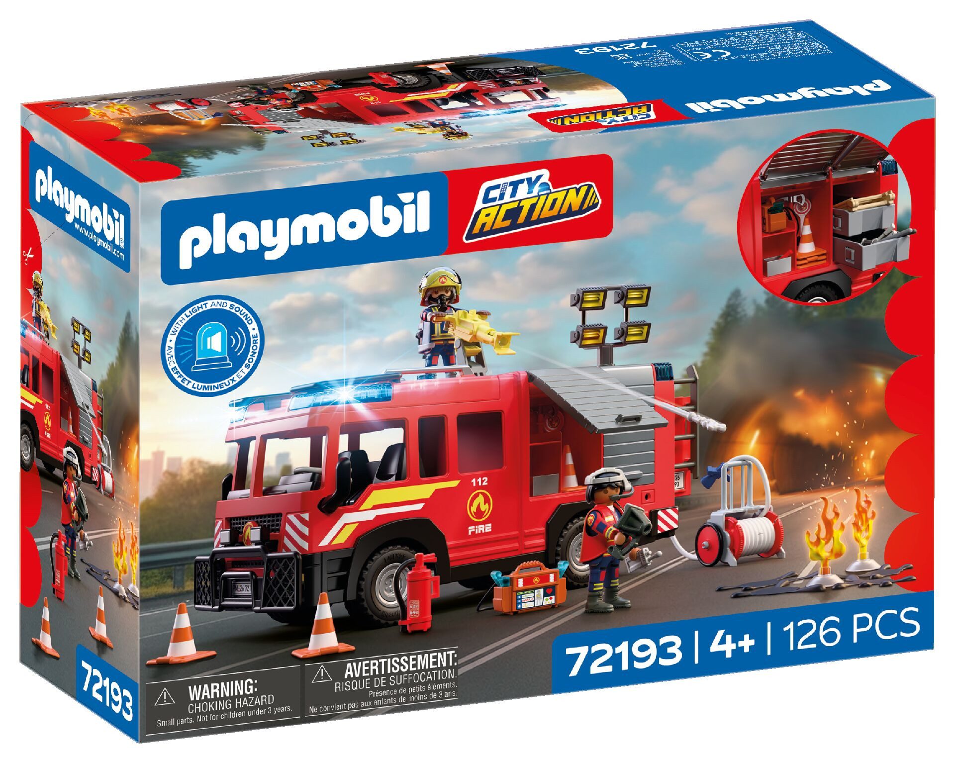 Playmobil® Feuerwehr-Rüstfahrzeug (72193), City Action Konstruktions-Spielset, mit Licht- und Soundeffekten – Bild 4 von 4
