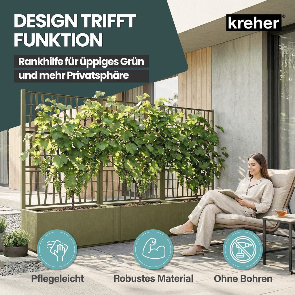 Kreher Spalier 2 x 'Ethica' Struktur Optik (breite Version) in verschiedenen Farben