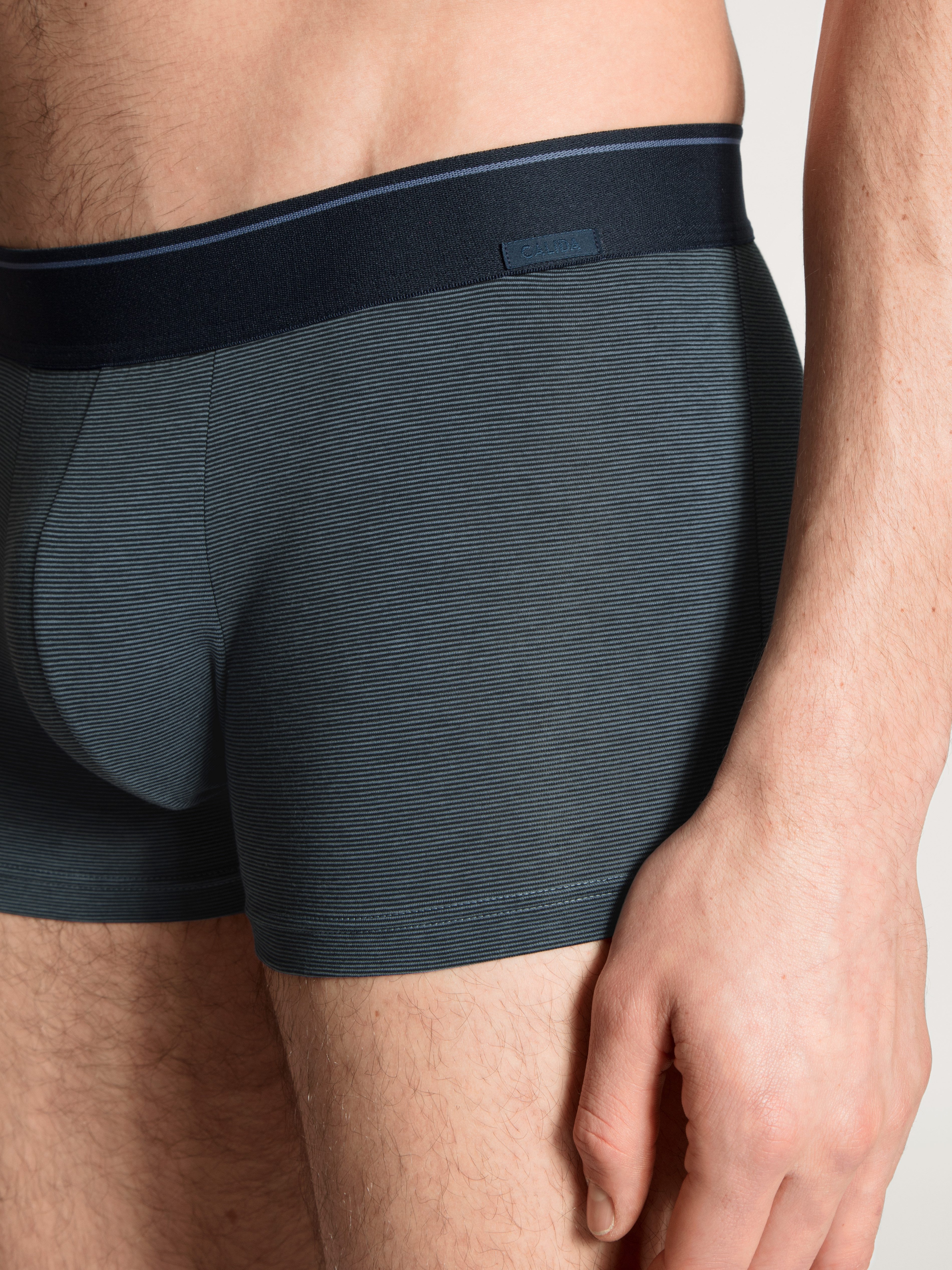 CALIDA Boxer Cotton Stretch Baumwoll-Mix, gestreift, Single Jersey, elastisch