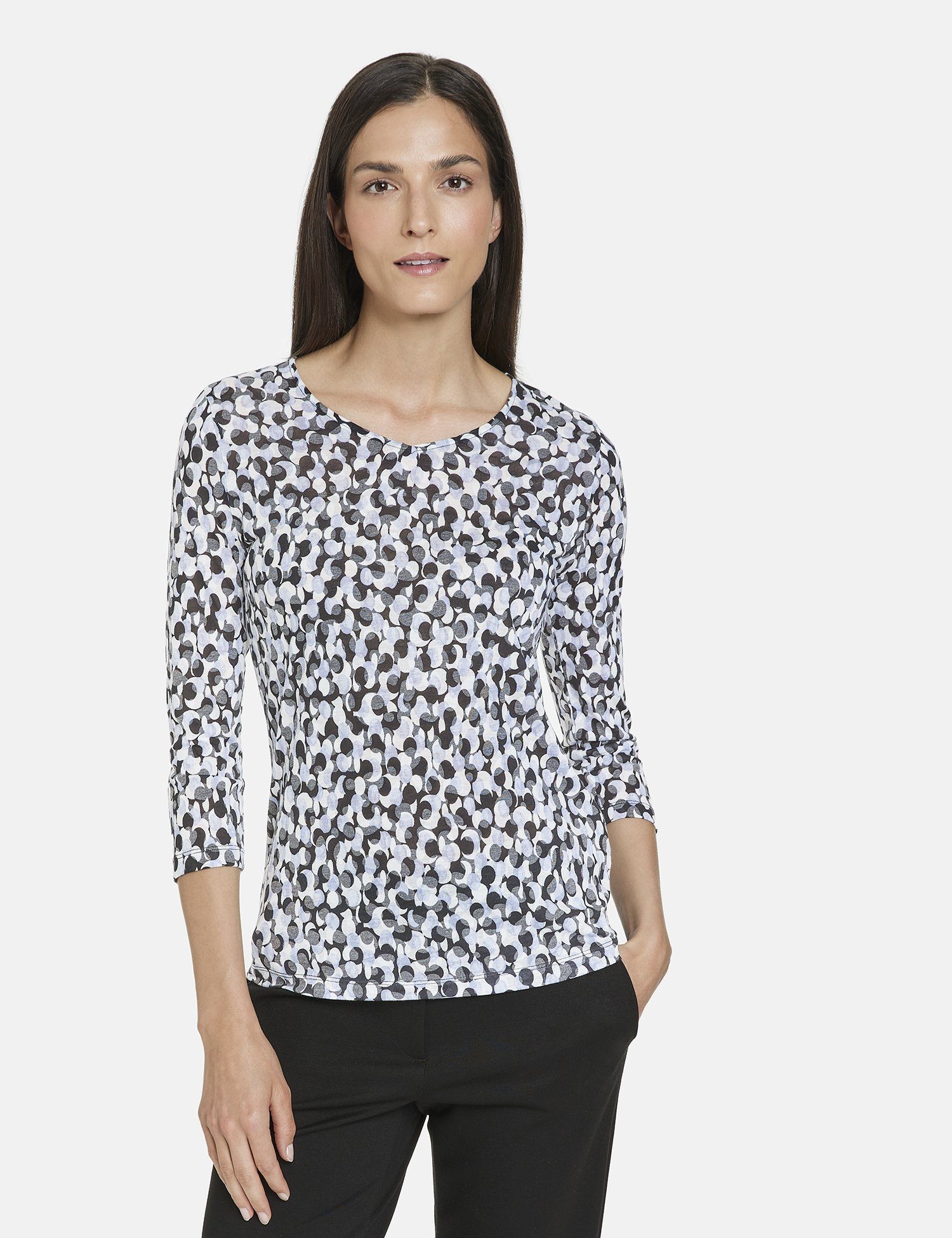 GERRY WEBER 3/4-Arm-Shirt 3/4 Arm Shirt mit Ausbrenner-Optik, GERRY WEBER  3/4 Arm Shirt