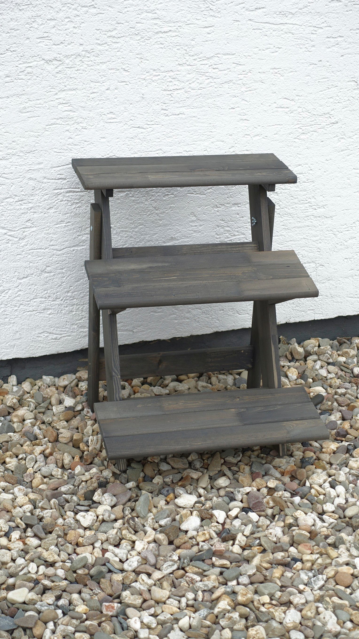 promadino Pflanzentreppe Blumentreppe klein, grau, BxTxH: 50x60x56 cm