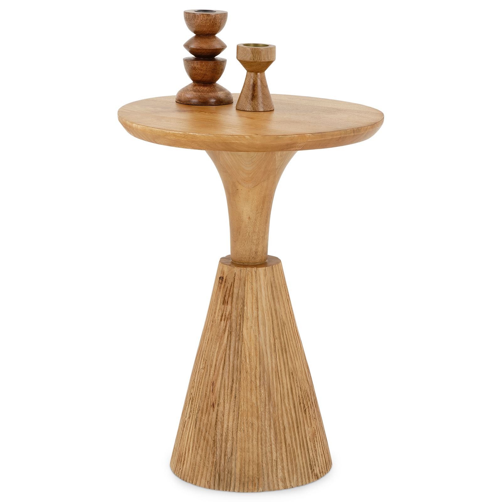 IDIMEX Beistelltisch BHIMA, Couchtisch rund 40 cm aus Mangoholz, skulptural günstig online kaufen