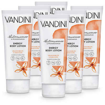 VANDINI Körperlotion ENERGY Body Lotion Orangenblüte & Babassuöl 6er Pack, 6-tlg.