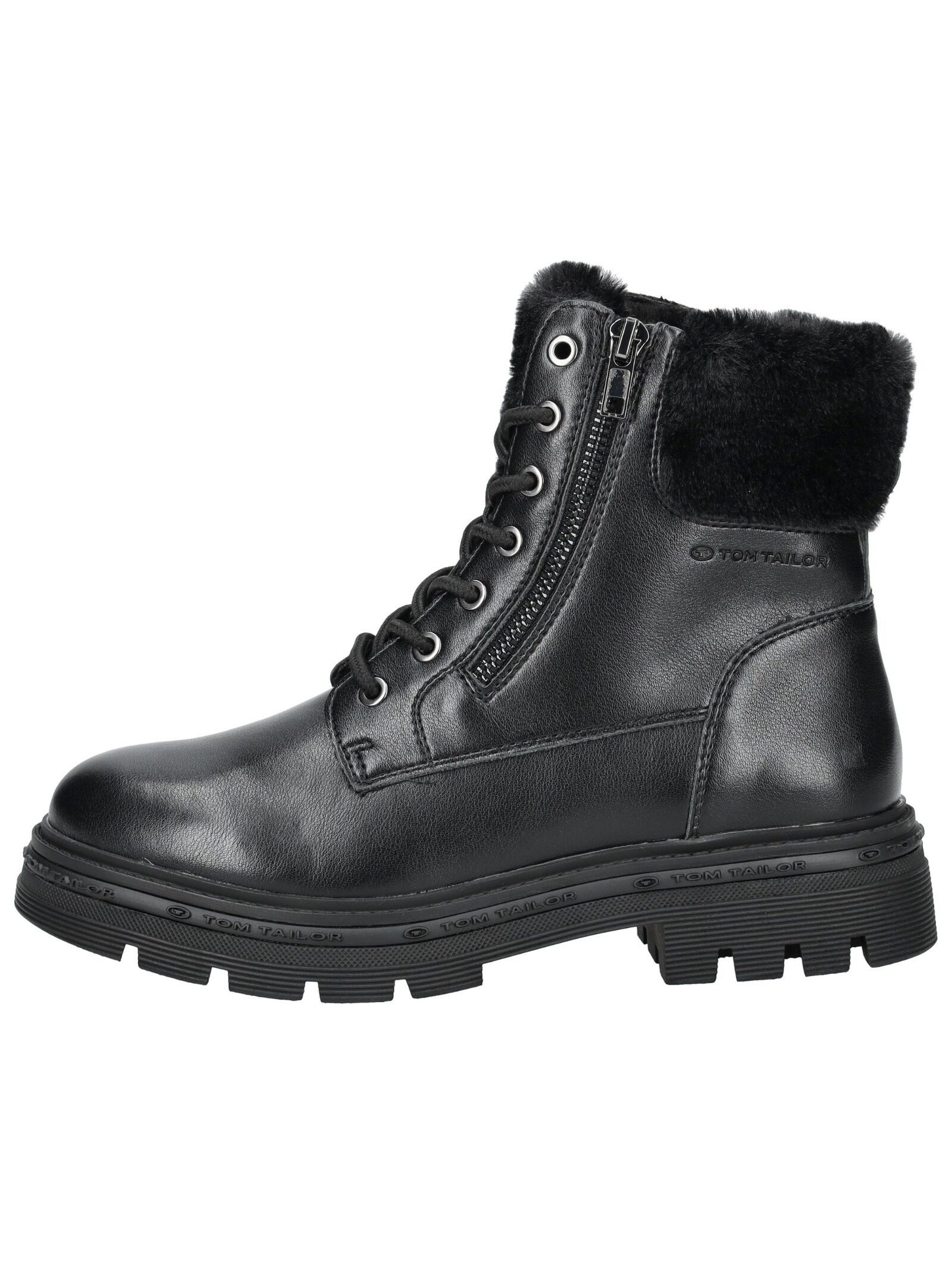 TOM TAILOR Stiefelette Lederimitat/Textil . Schnürstiefelette