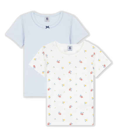 Petit Bateau T-Shirt Kinder T-Shirt 2er Set, für Mädchen