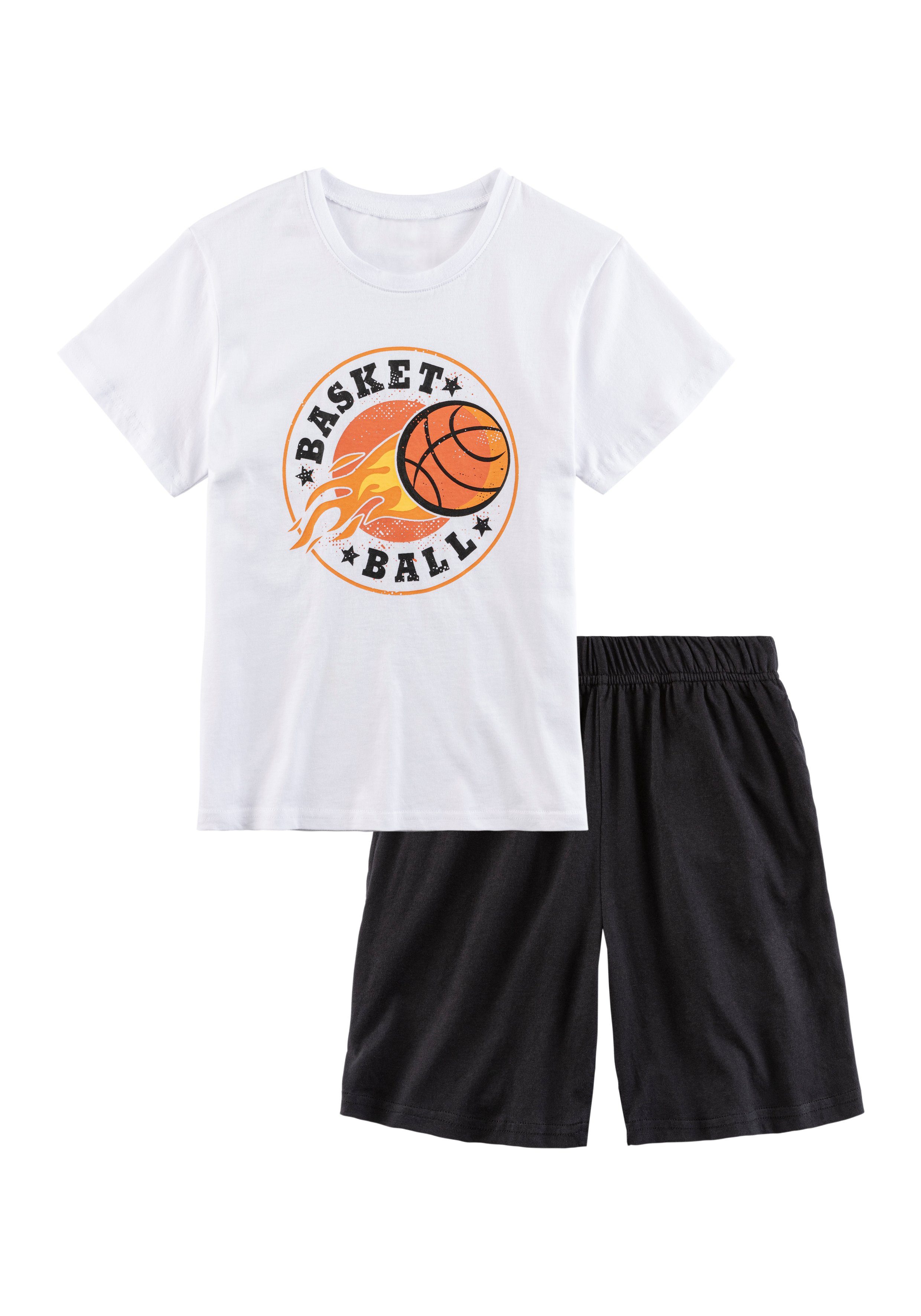 AUTHENTIC LE JOGGER Shorty (2 tlg., 1 Stück) mit Basketball-Aufdruck