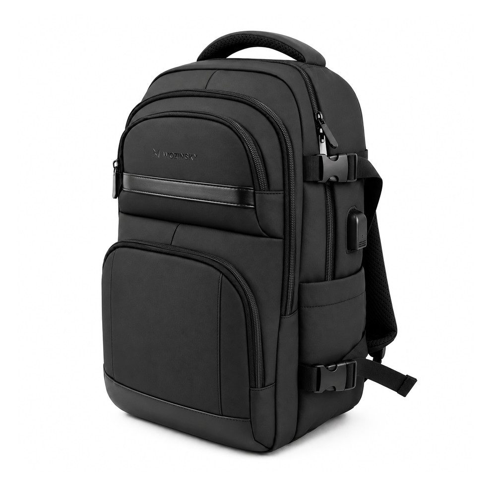 Wozinsky Rucksack Laptoprucksack Reiserucksack Handgepäckrucksack (Spar-Set, 1-tlg., 40 x 20 x 25 cm robust), USB-Anschluss, Laptopfach 15", 20 l Volumen