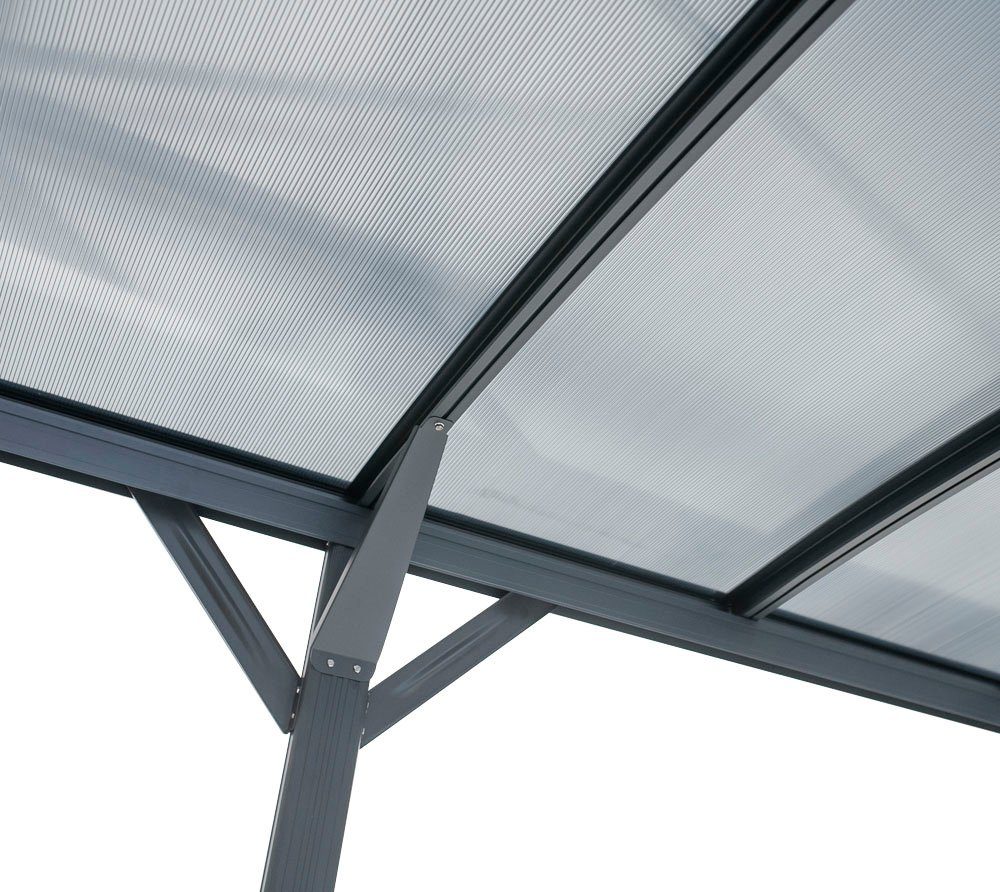 WESTMANN Einzelcarport Rundbogen, BxT: 206 Aluminium, anthrazit 300x505 cm, Einfahrtshöhe, aus cm