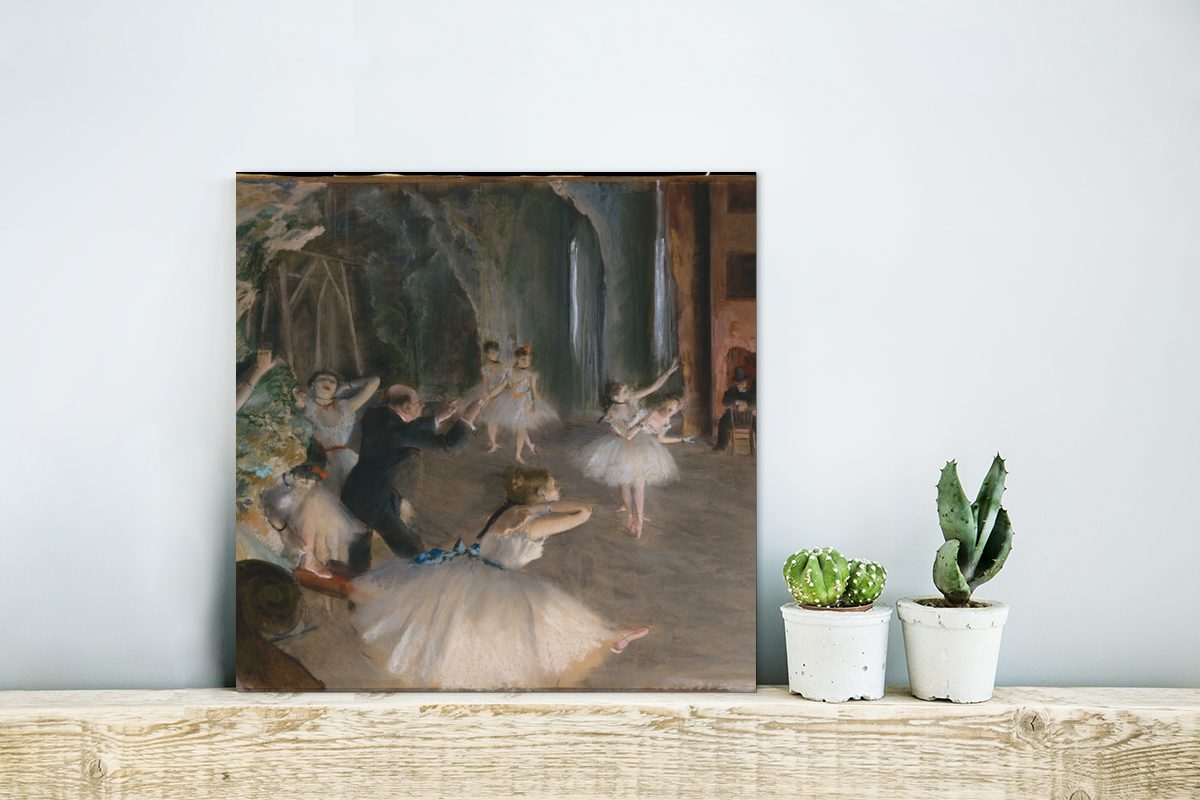 Bühne Aluminium St), deko auf des Metallbild Alu-Dibond-Druck, von aus Gemälde Degas, Edgar der Gemälde MuchoWow Balletts Die - Metall, (1 Probe