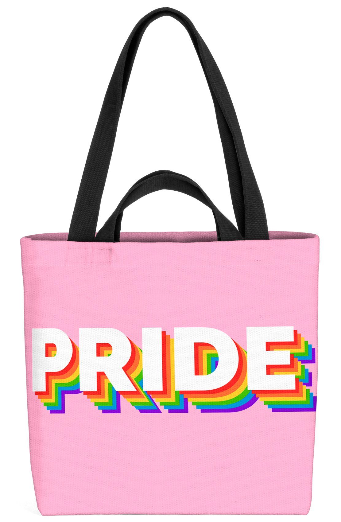 VOID Henkeltasche (1-tlg), PRIDE Rainbow LGBTQ Schriftzug Logo Stolz Gay pride flag parade club