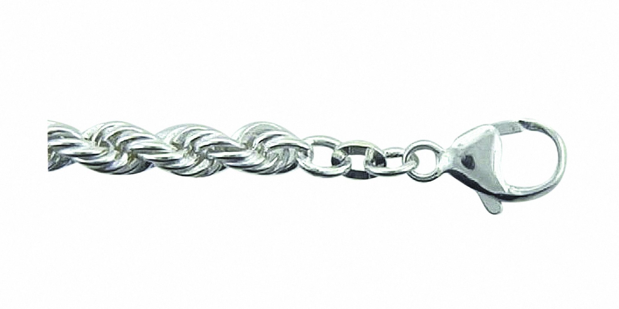Damen Schmuck Adelia´s Silberarmband 925 Silber Kordel Armband 19 cm, 925 Sterling Silber Kordelkette Silberschmuck für Damen