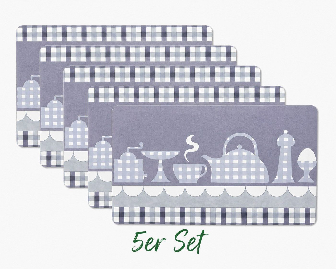 Platzset Platzmatten Tischunterlagen 5er Set Spülmaschinenfest 29x44 cm Motive, (5er Set), 5er Tischset abwaschbar Motive Tisch-Untersetzer Tischmatte ca. 29x44