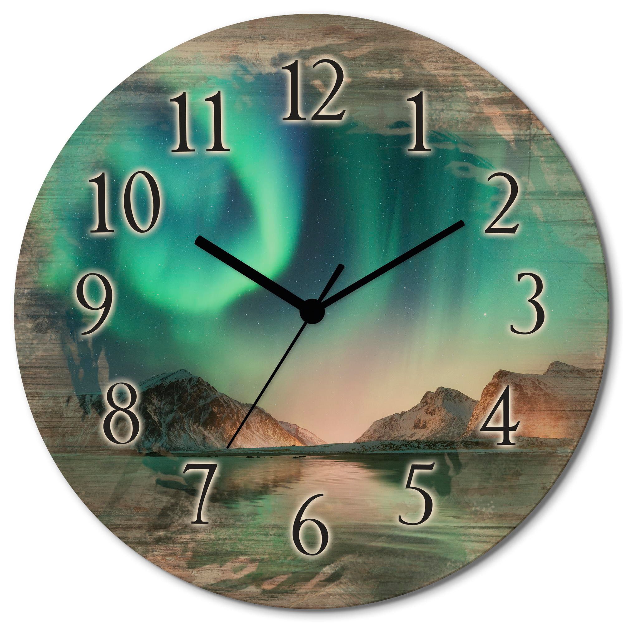 Artland Wanduhr Auroraborialis Polarlicht (wahlweise mit günstig online kaufen
