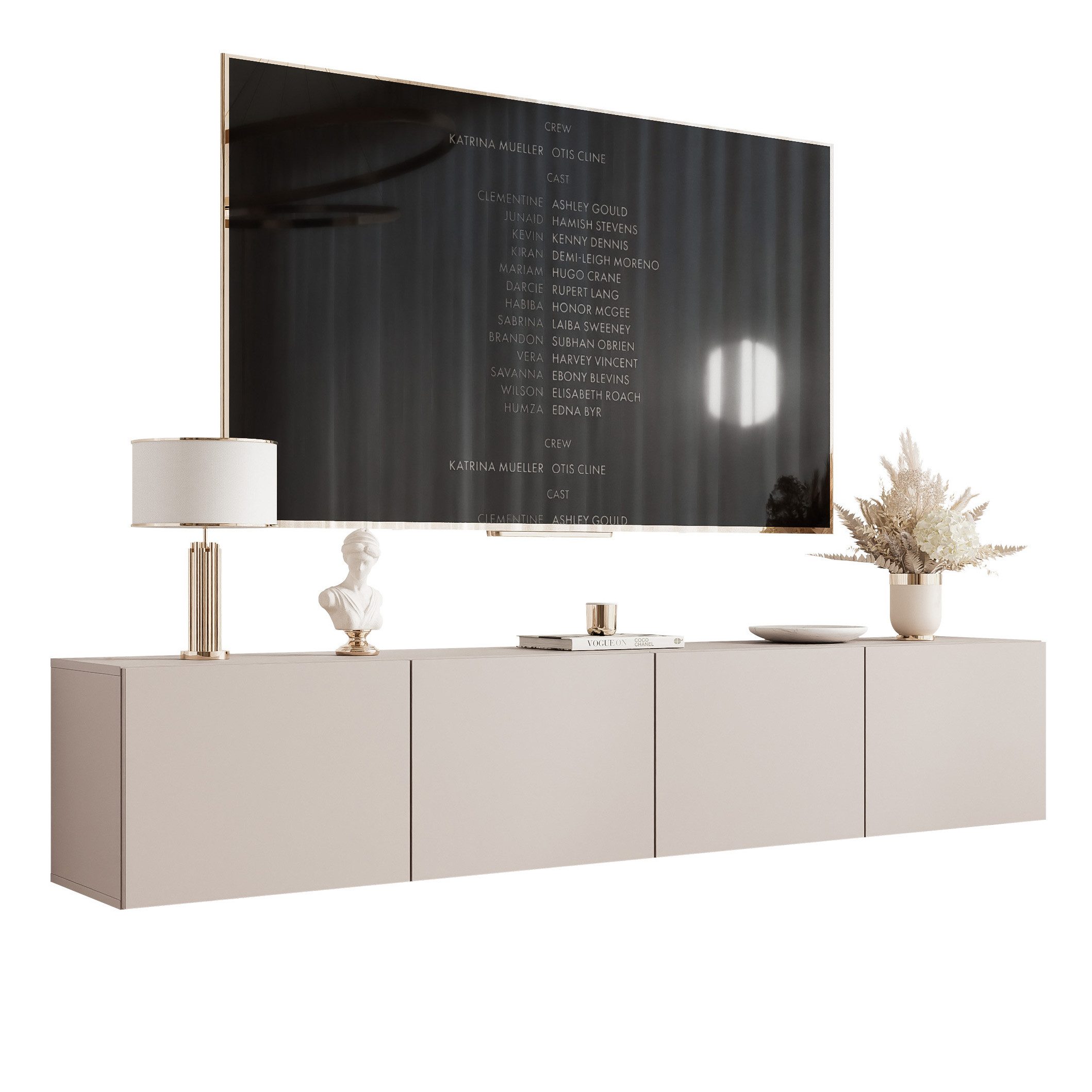 yourhouse24 Lowboard TV ANGEL 200 mit LED-Beleuchtung – Griffloses Design