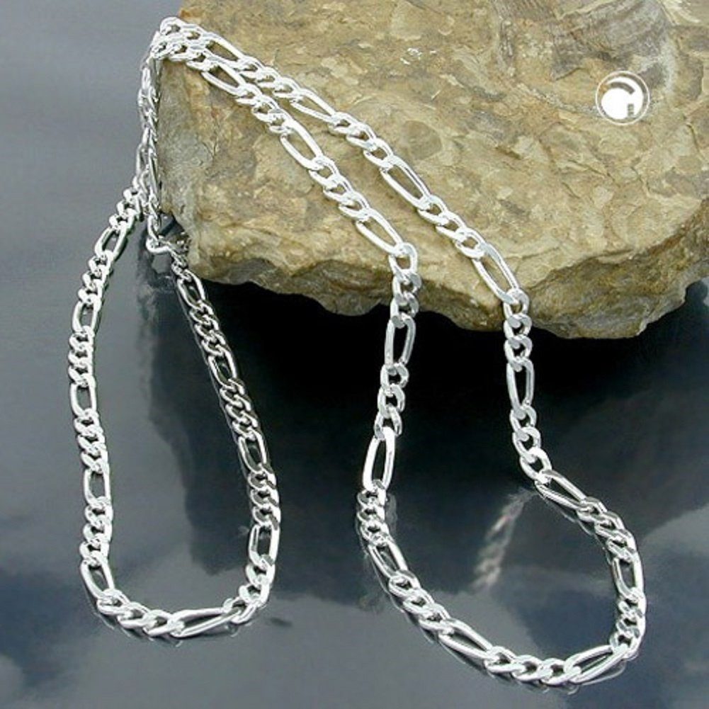 Kettenmuster inkl. Herren unbespielt Silberkette Halskette für 3 mm Damen cm Silberschmuck Figaro 60 und Schmuckbox, Silber 925