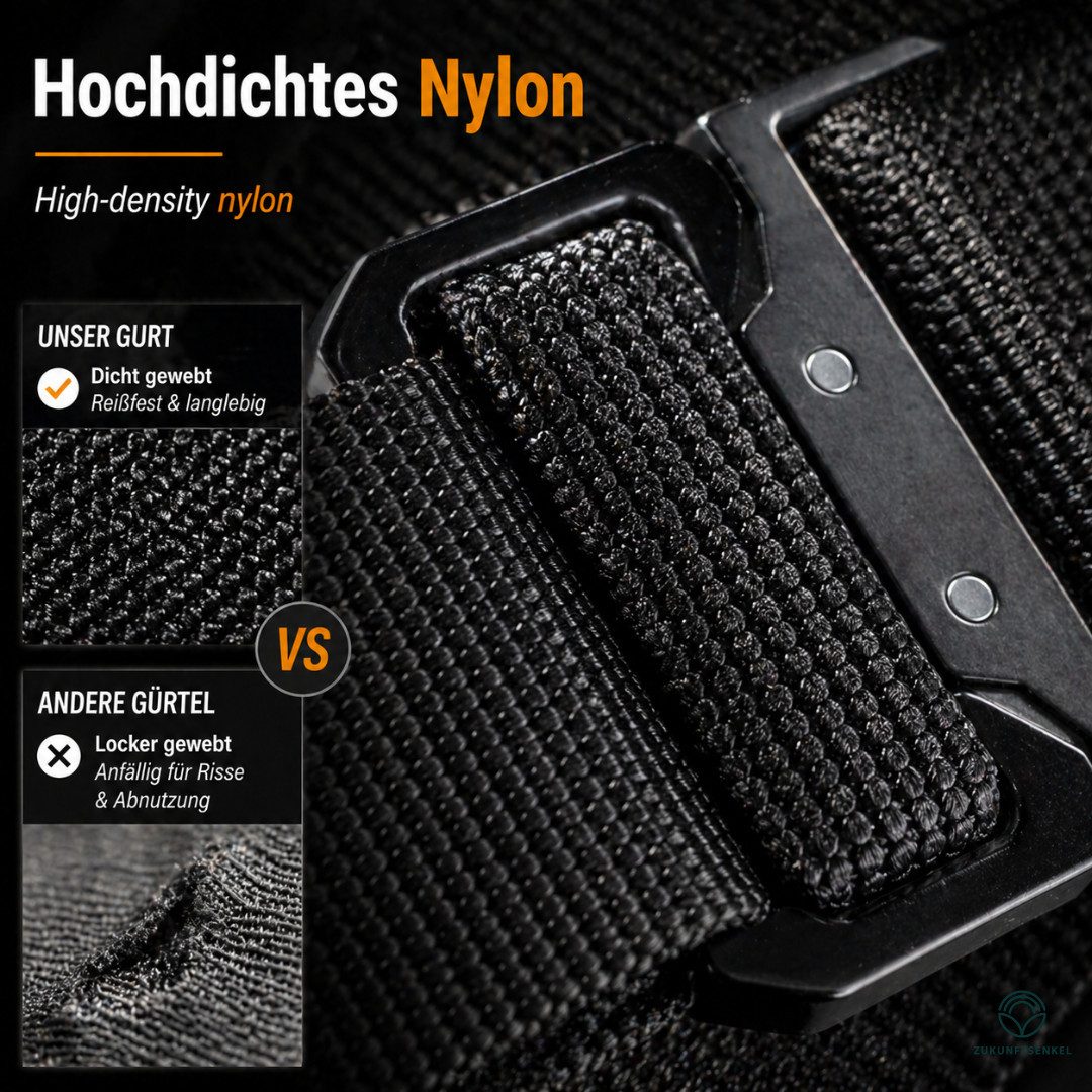 ZUKUNFTSENKEL Stretchgürtel Taktischer Gürtel Herren Schwarz Koppelgürtel (Militärgürtel 3,8cm Breite, 120cm - 180cm) Elastischer Stoffgürtel mit Schnellverschl – Bild 4 von 5