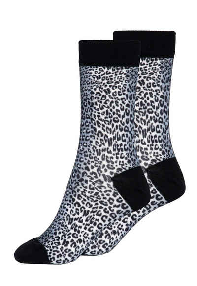 QueenKerosin Socken Snow Leopard im Leo-Look