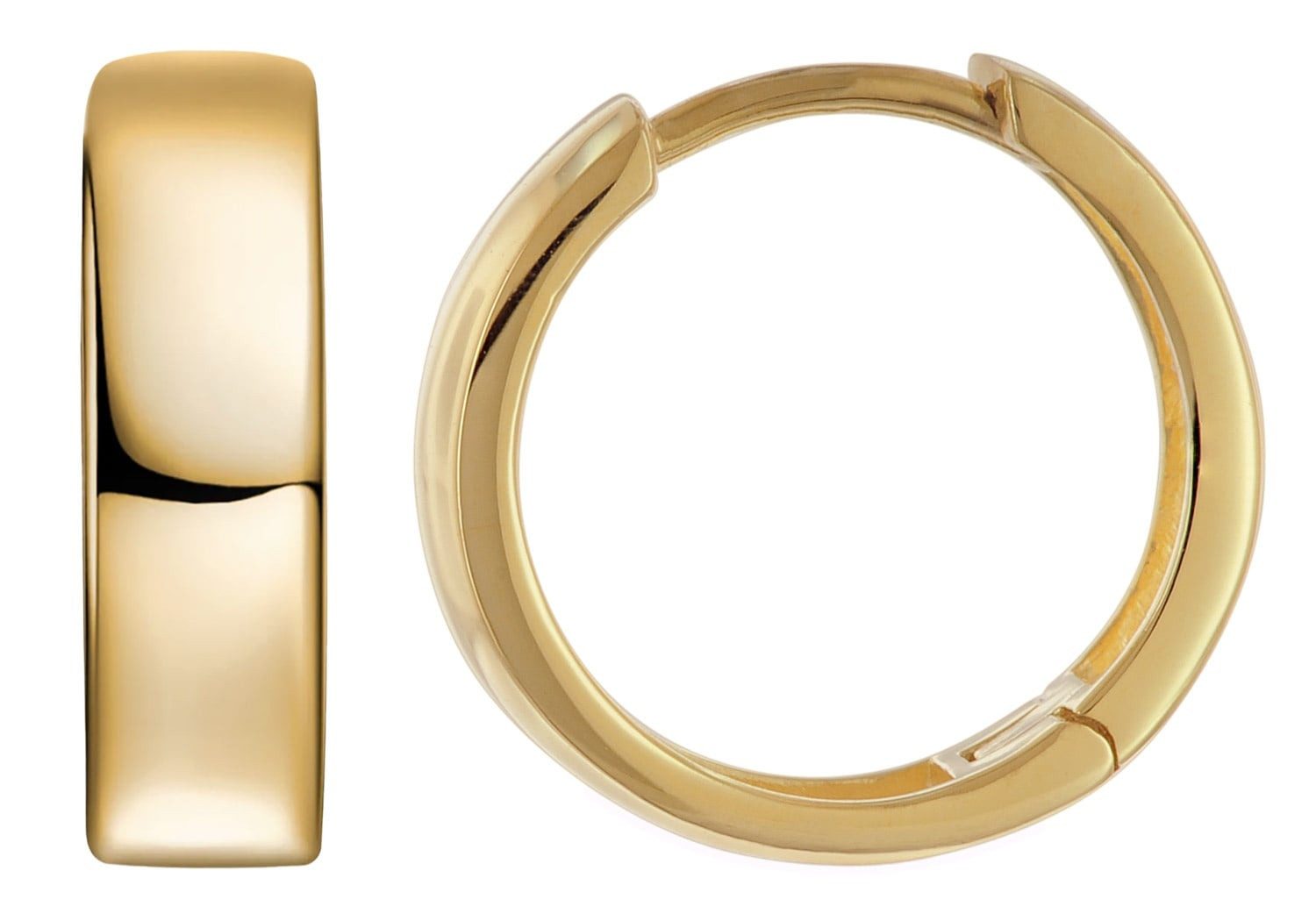 trendor Paar Creolen 21697, Unisex Klapp Gold 333/8K 15x4 mm