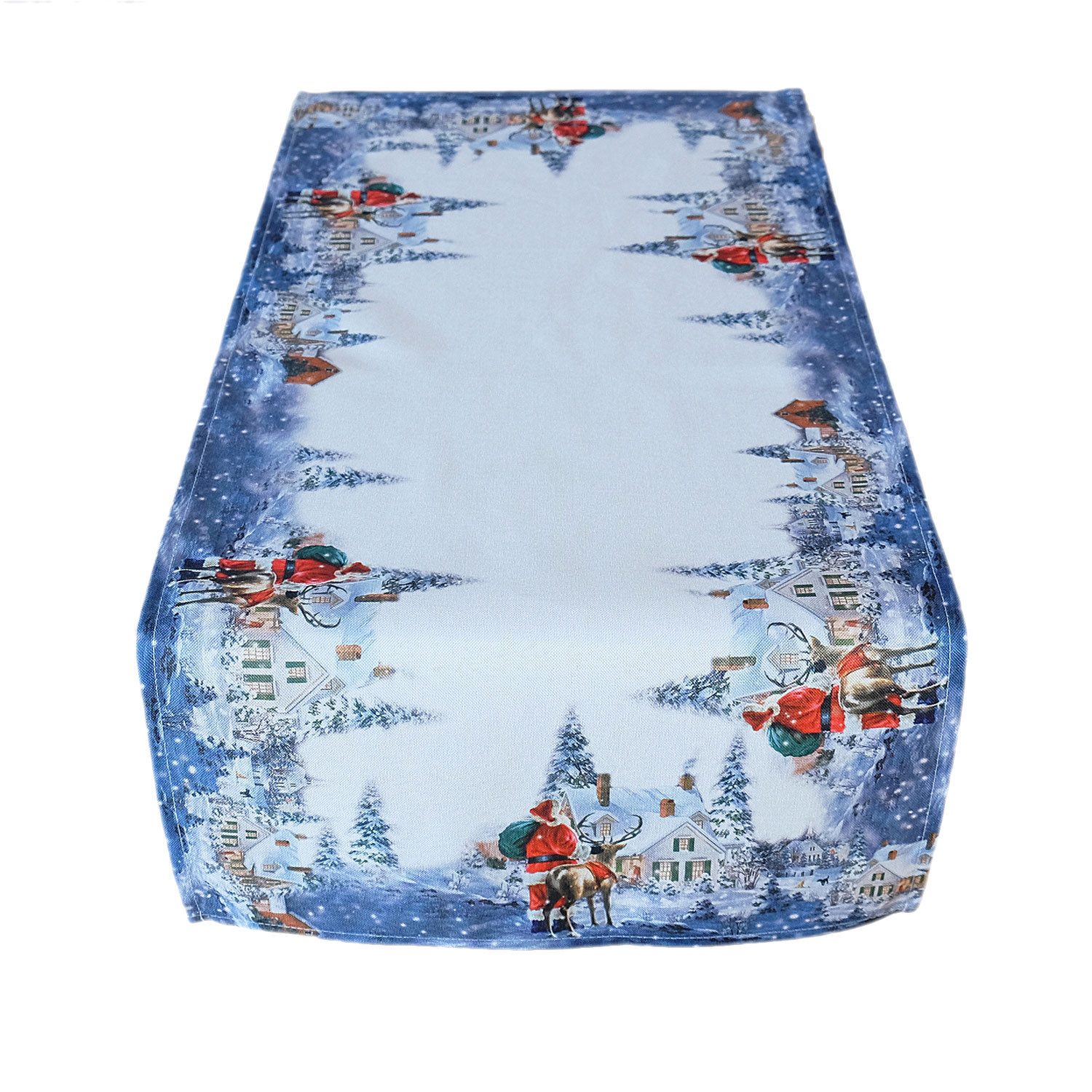 Tischdecke Tischläufer Druckmotiv Weihnachtsmann Rentier Winter Weihnachten