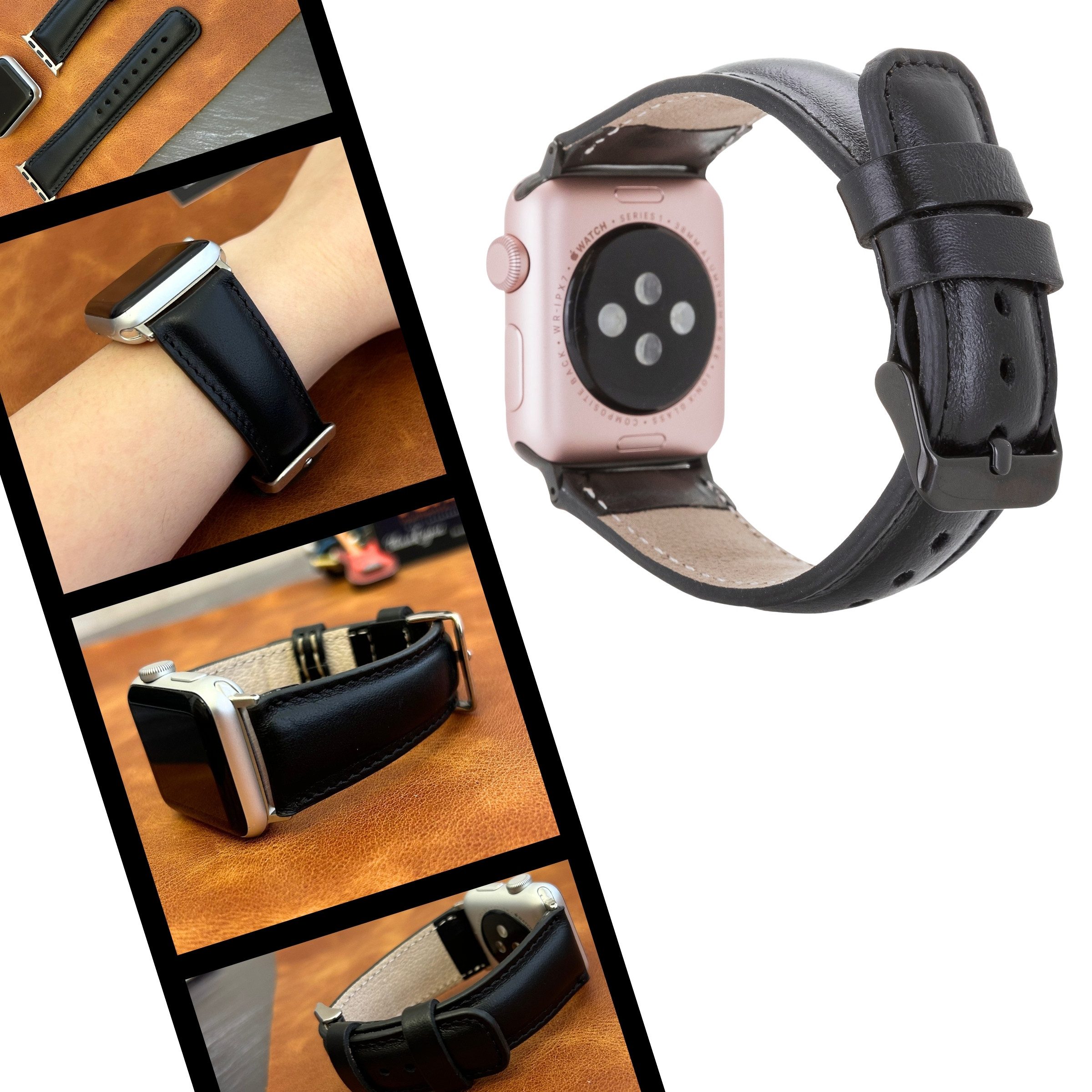 Renna Leather Smartwatch-Armband Apple Watch Band für Series 11/10 / Ultra/9/SE/8-1 Echtleder Armband