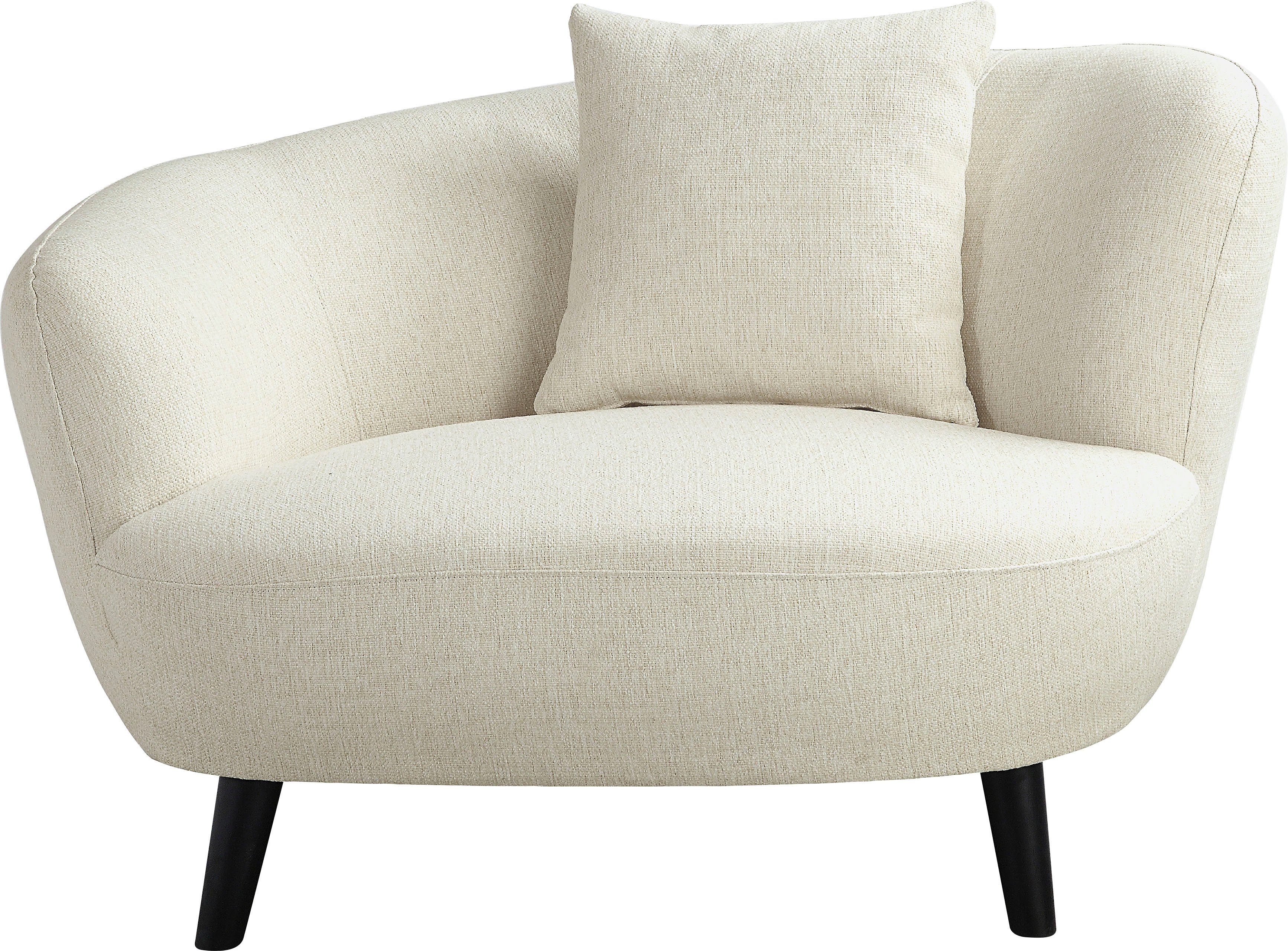 ATLANTIC home collection Loungesessel Olivia, Originalbezug Nierenform-Sessel XXL-Sessel, im mit Zierkissen