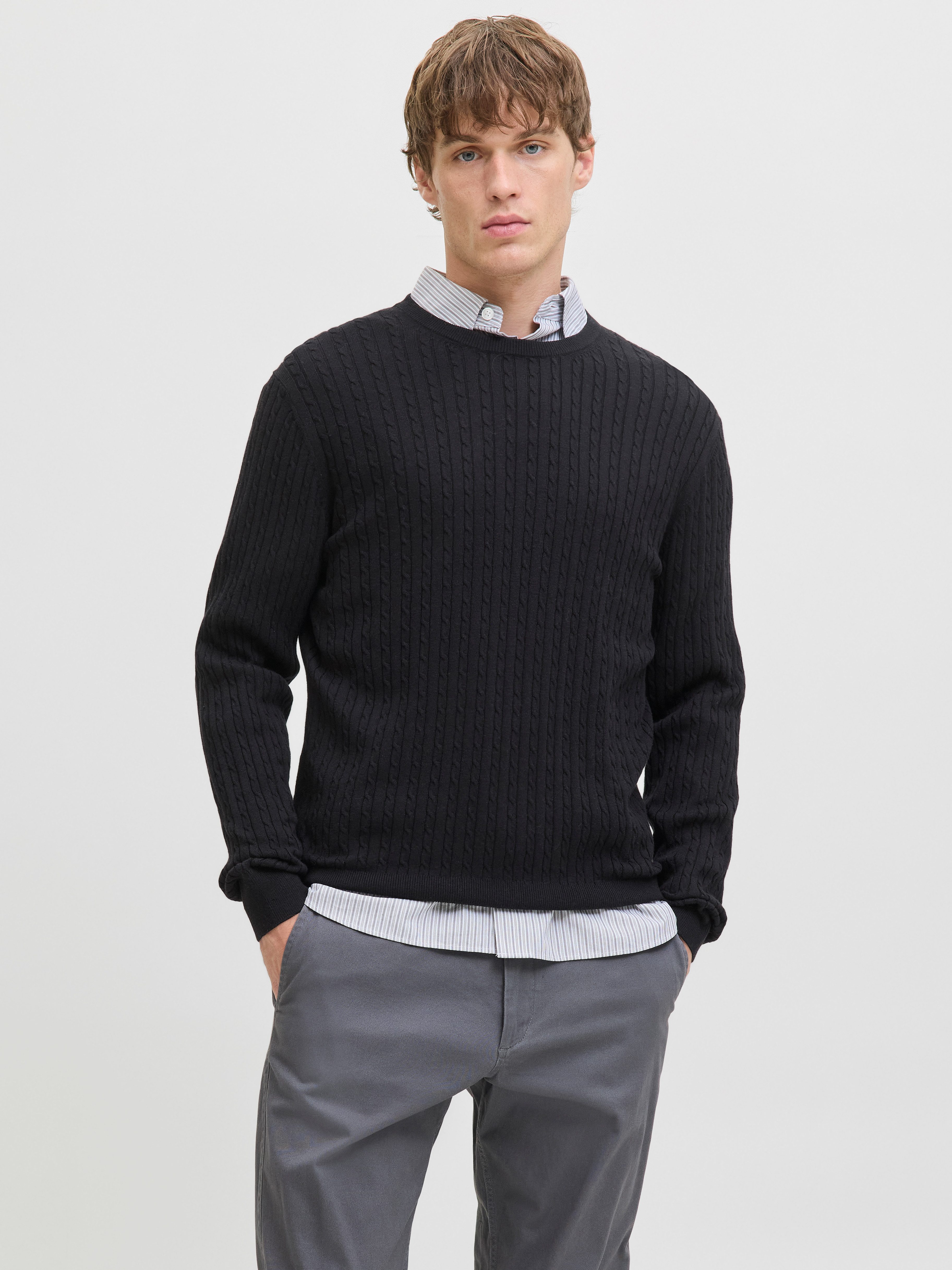 Jack & Jones Strickpullover JJEEMIL KNIT CABLE CREW NECK NOOS günstig online kaufen