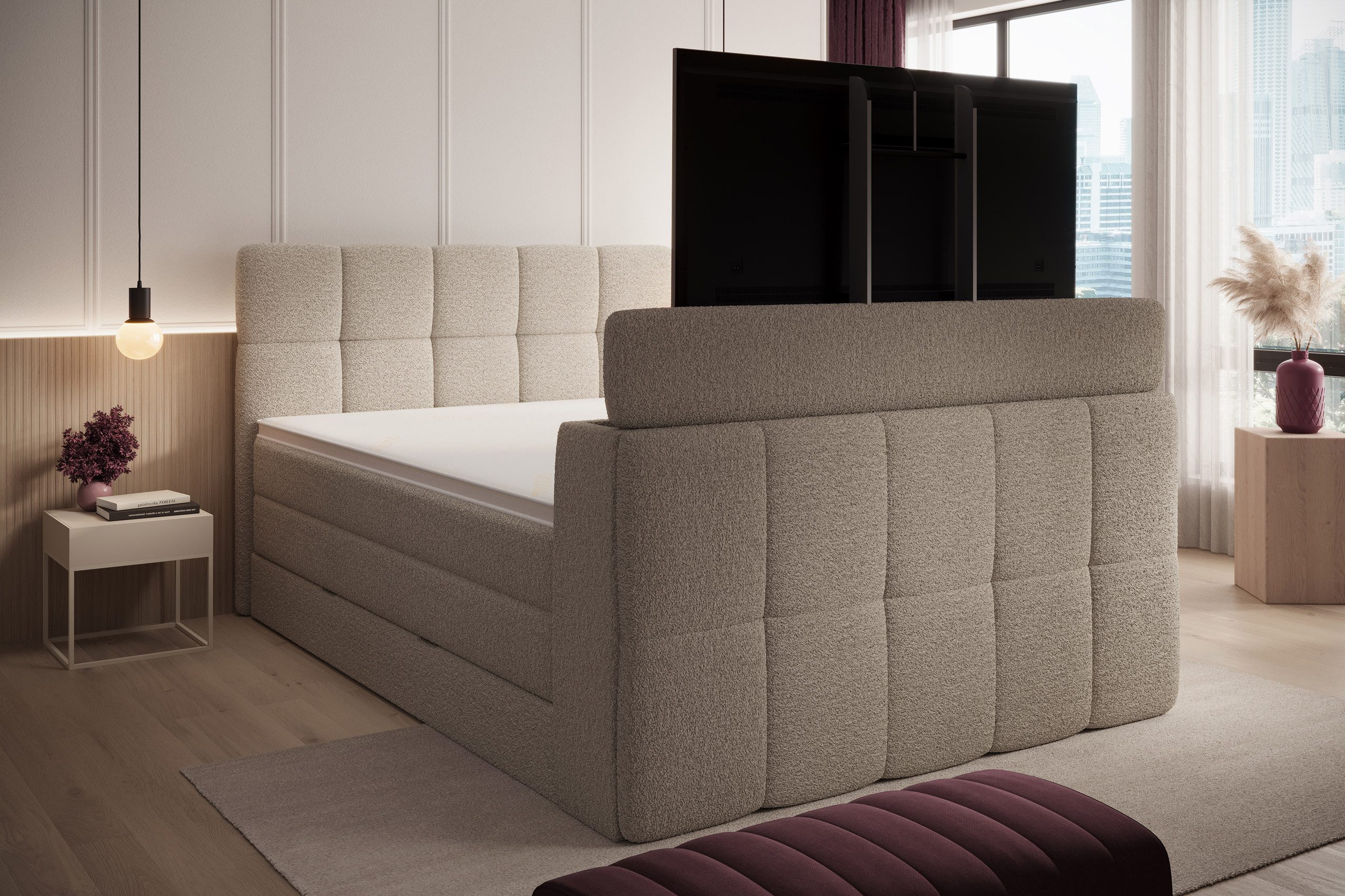 wonello Boxspringbett Madison 3 mit TV-Lift, günstig online kaufen