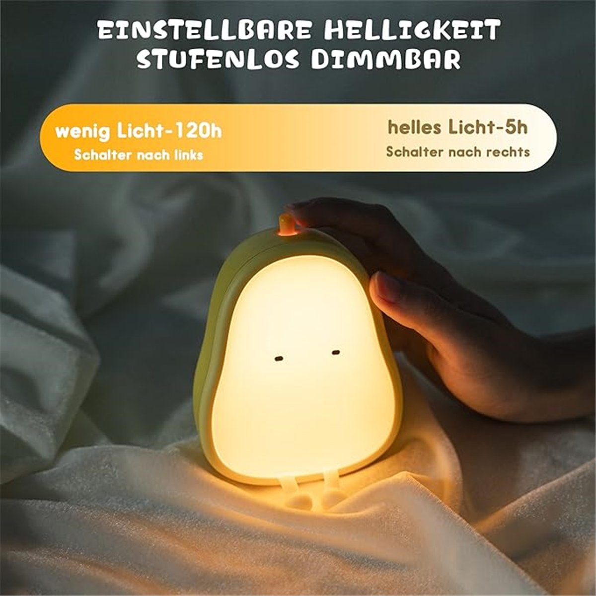 K&B LED Nachtlicht Niedliches Baby-Nachtlicht, und dimmbar wiederaufladbar