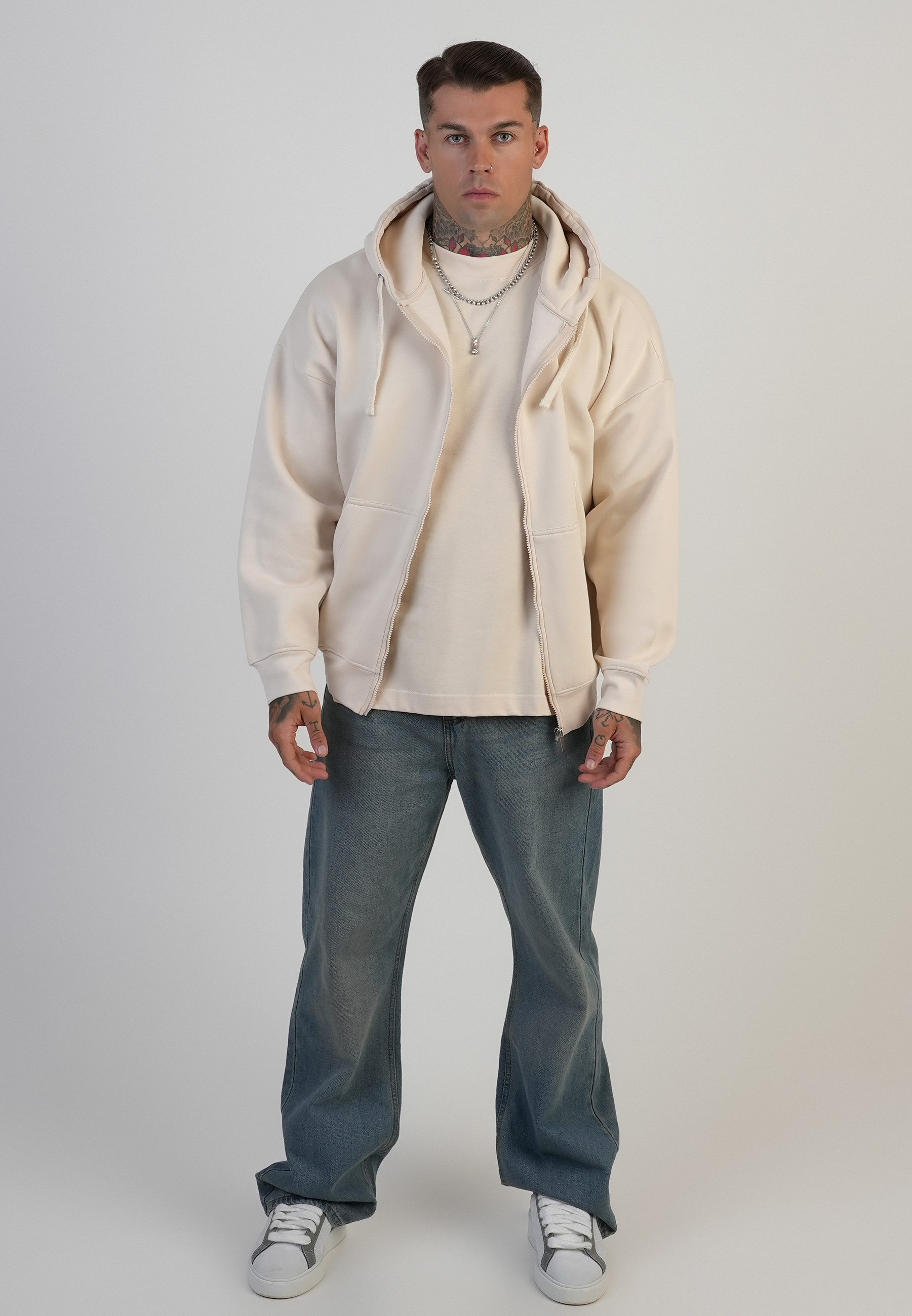 Siksilk Hoodie SikSilk Herren Hoodie mit Grafik und durchgehendem Reißverschluss